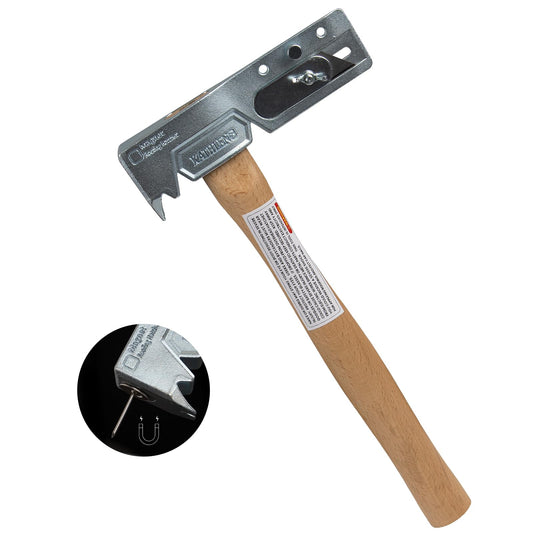 Magnet Roofing Hatchet, Magnet Hammer for Roofing Repair, Handy Magnet Roofing Hammer Tool with Strong Magnet, a Sliding Gauge, Built-in Utility Knife and Nail Claw, Efficient Roofing Tools