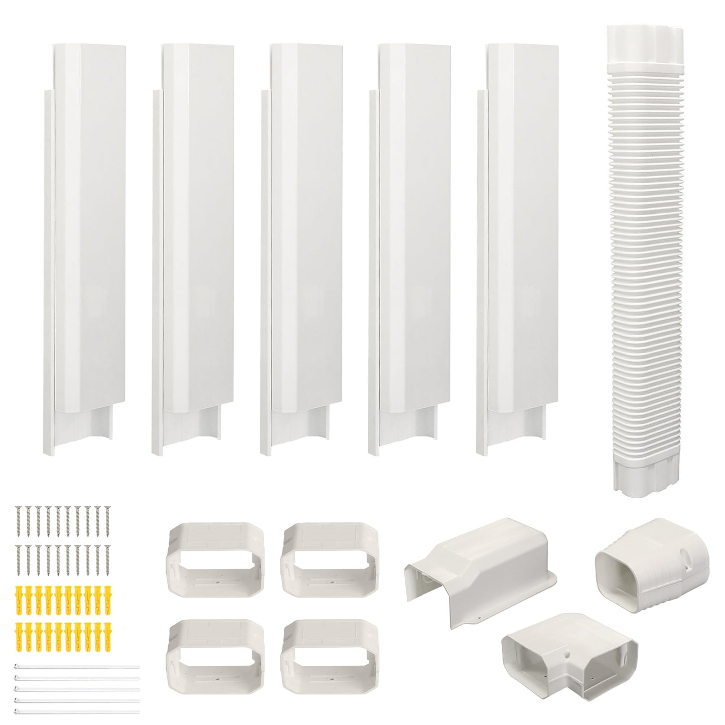 SUREPHON 4" 10Ft Mini Split Line Set Cover, Plastic Line Kit for Outside Units, Mini Split Air Conditioner, Central AC and Heat Pump