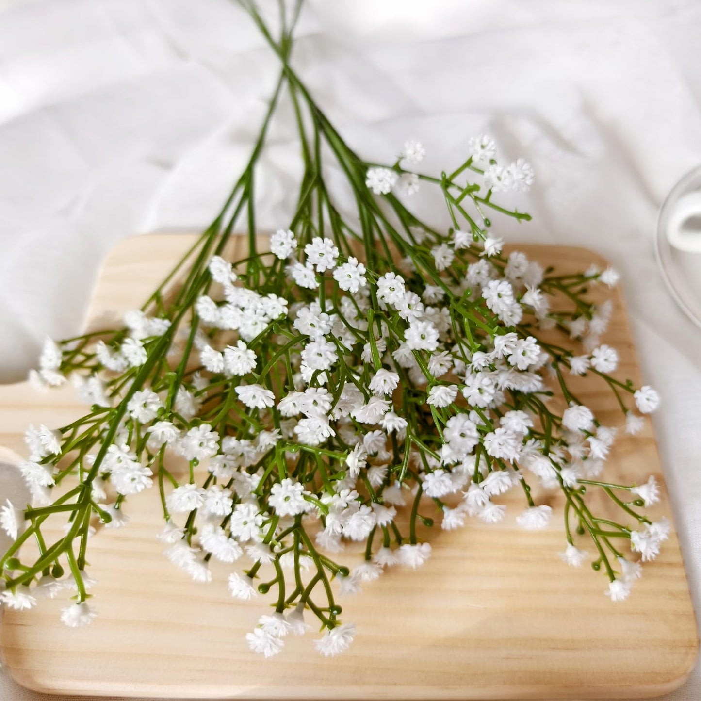 Cherica 36 Pcs Babys Breath Artificial Flowers, Baby Breath Flowers Artificial Bulk Long Stem Fake Babies Breath Faux Gypsophila White Flowers Artificial for Decoration (No Eucalyptus Stems)