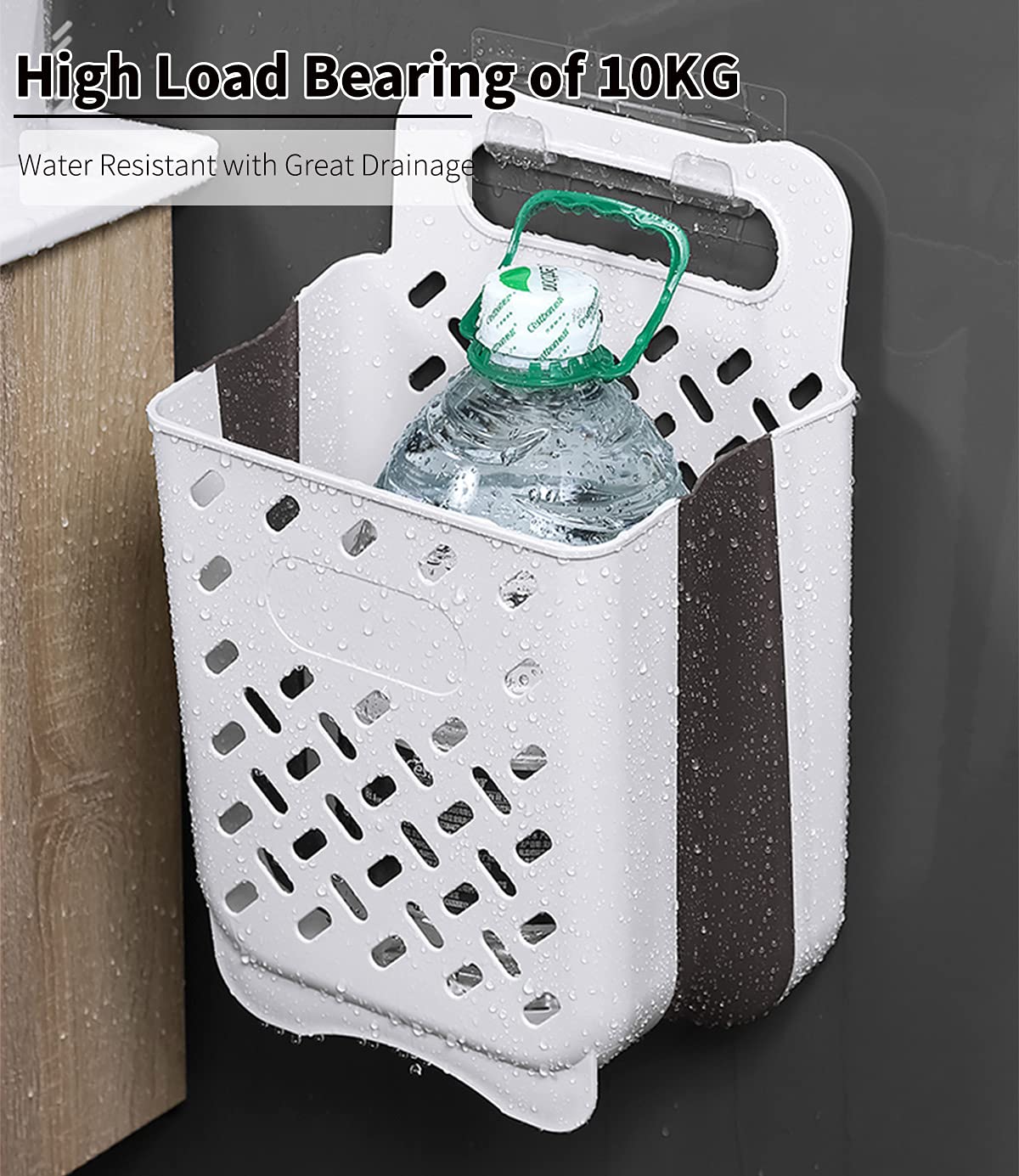 Pansyling Plastic Foldable Laundry Basket with Handle, 35L Wall Mounted Laundry Hamper Freestanding Dirty Clothes Hamper, Collapsible Laundry Baskets Pop Up Hamper Storage Container for Snacks Dolls