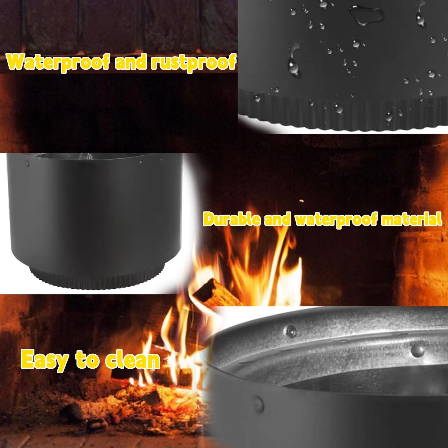 6 Inch Double Wall Stove Top Connecting Adapter for DVL 6DVL-AD Stove Collar Adapter,Black