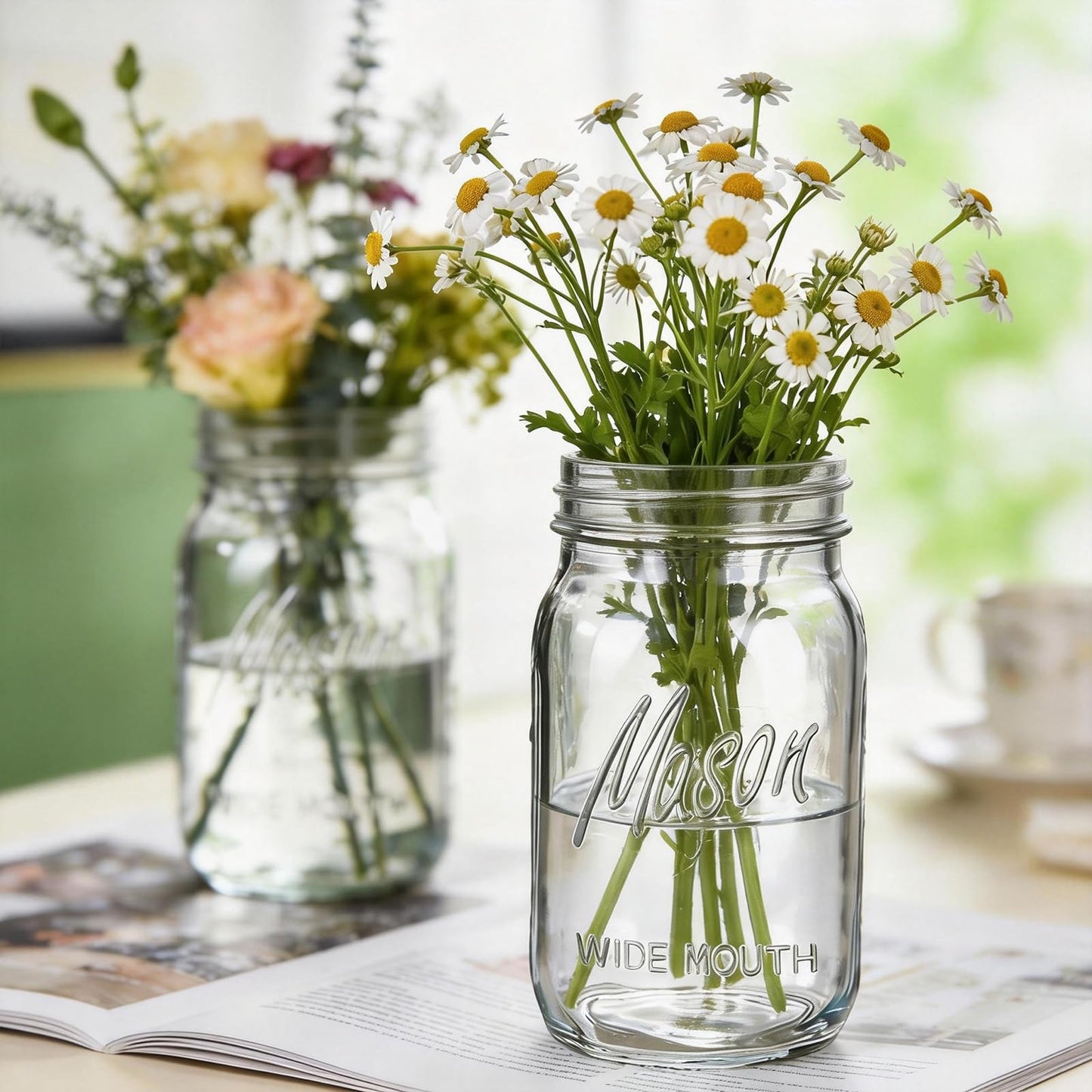 Rubtlamp Clear Mason jar 32 oz, 12 Pack Glass Jars - Wide Mouth Mason Jars with Airtight Lids for Pickling, Fermenting, Food Storage&DIY Crafts, Microwave & Dishwasher Safe