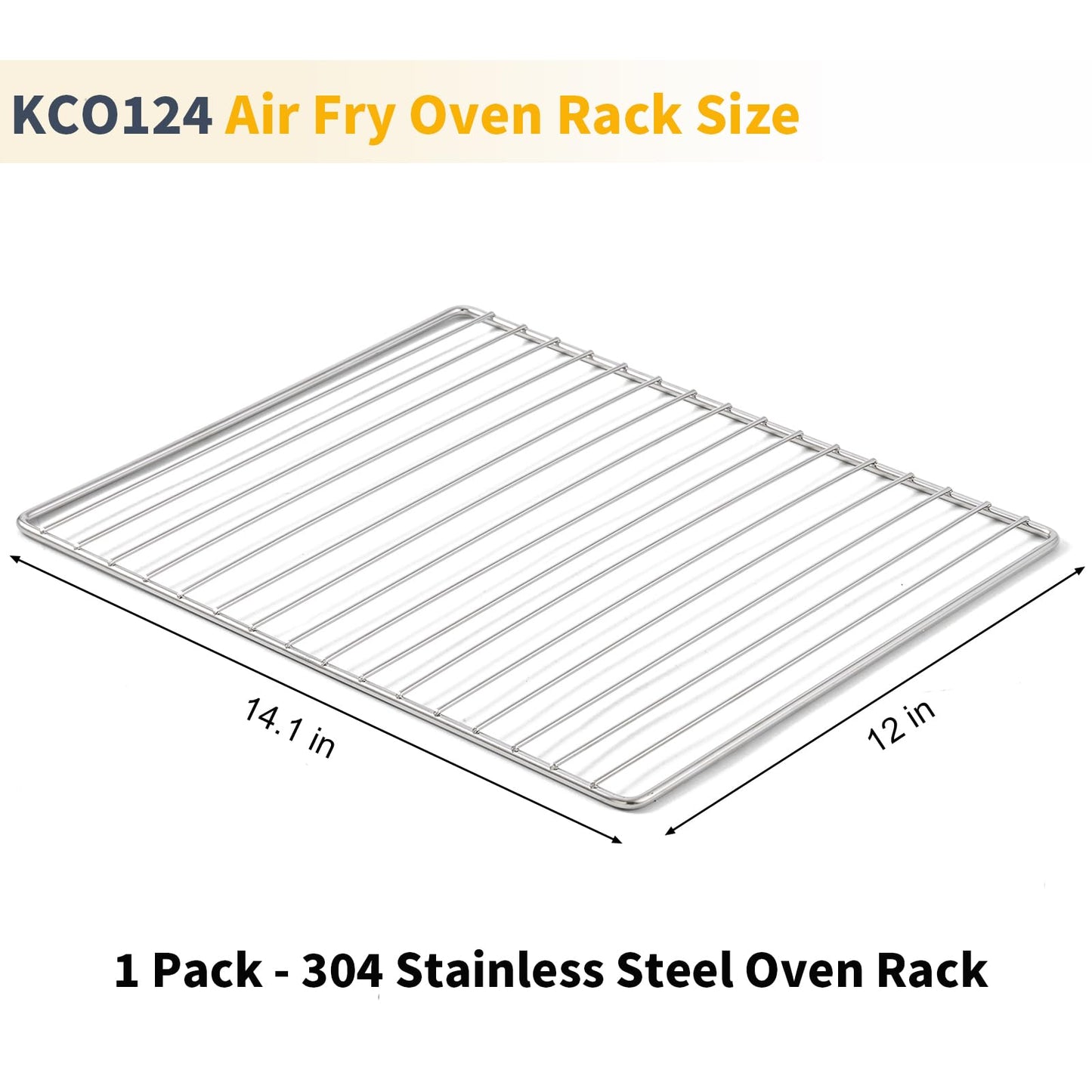 Allstare 304 Stainless Steel KCO124BM Oven Rack replacement Parts for KitchenAid Digital Air Fry Countertop Oven Accessories 14.1" x 12" KitchenAid Cooking Rack Toaster Oven Baking Wire Rack 1 Pack