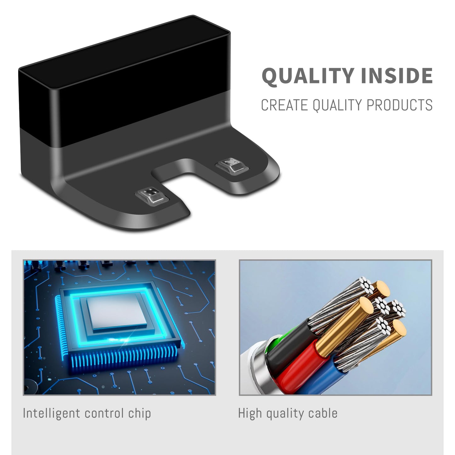 for Ecovacs Charger, Compatible for Ecovacs Deebot OZMO 950 900 T9 T8 T5 N5 N8 DJ65 DX55 Charging Base, Robotic Vacuum Cleaner Charging Station Spare Parts with US Plug