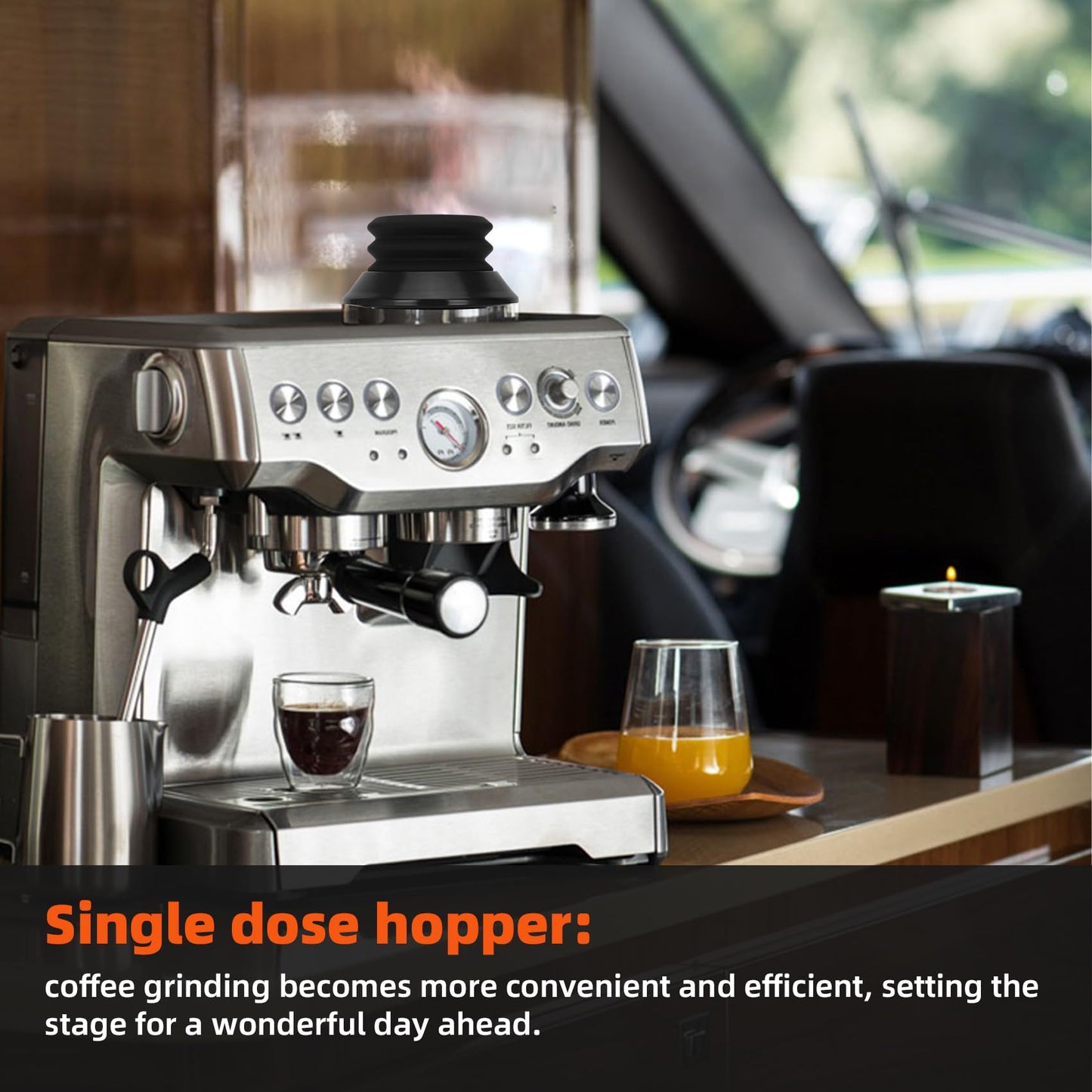 Single Dose Hopper for Breville, Single Dose Hopper with Silicone Bellows, Compatible with Breville Barista Express, Breville Barista Pro, Breville Barista Touch, and Impress