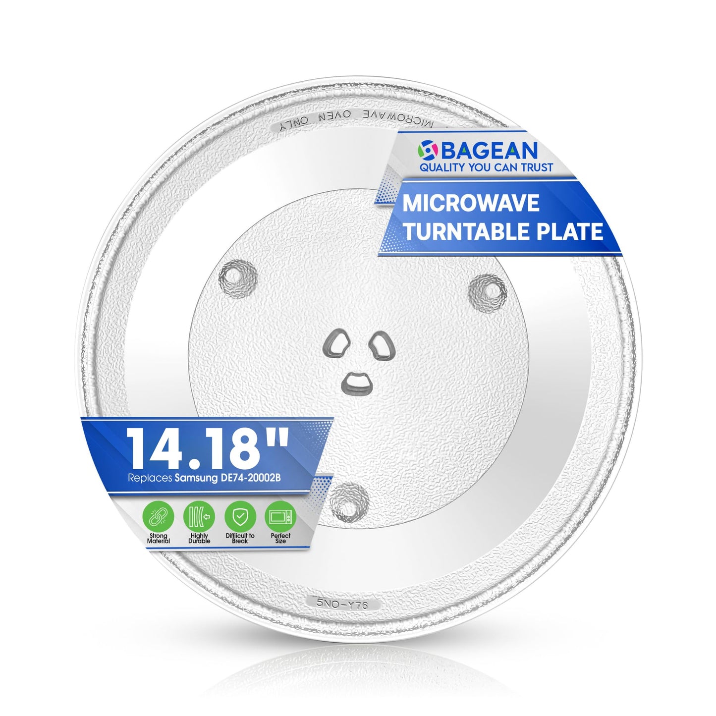 Microwave Plate Replacement 14 1/8 inch Fits DE74-20002B Samsung Microwave Turntable Plate - Exact Replacement Microwave Glass Plate - Durable Oven Dish Tray For Better Reheating and Cooking