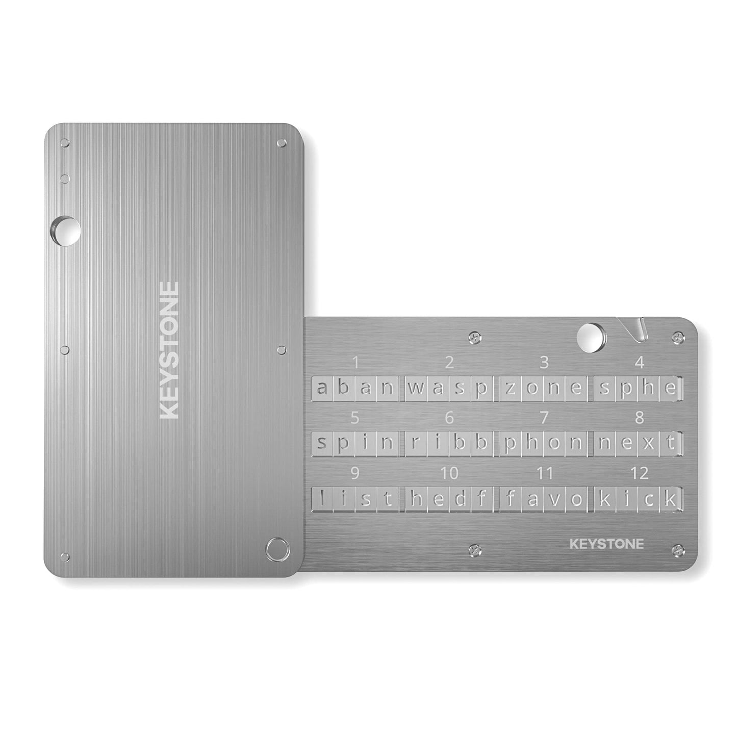 KEYSTONE Crypto Seed Storage, Crypto Steel Capsule Metal Wallet, Cold Storage Backup, 24 Words Bitcoin Key Phrase Storage, Steel Plate, Compatible with Ledger, Trezor, KeepKey (Keystone Tablet)