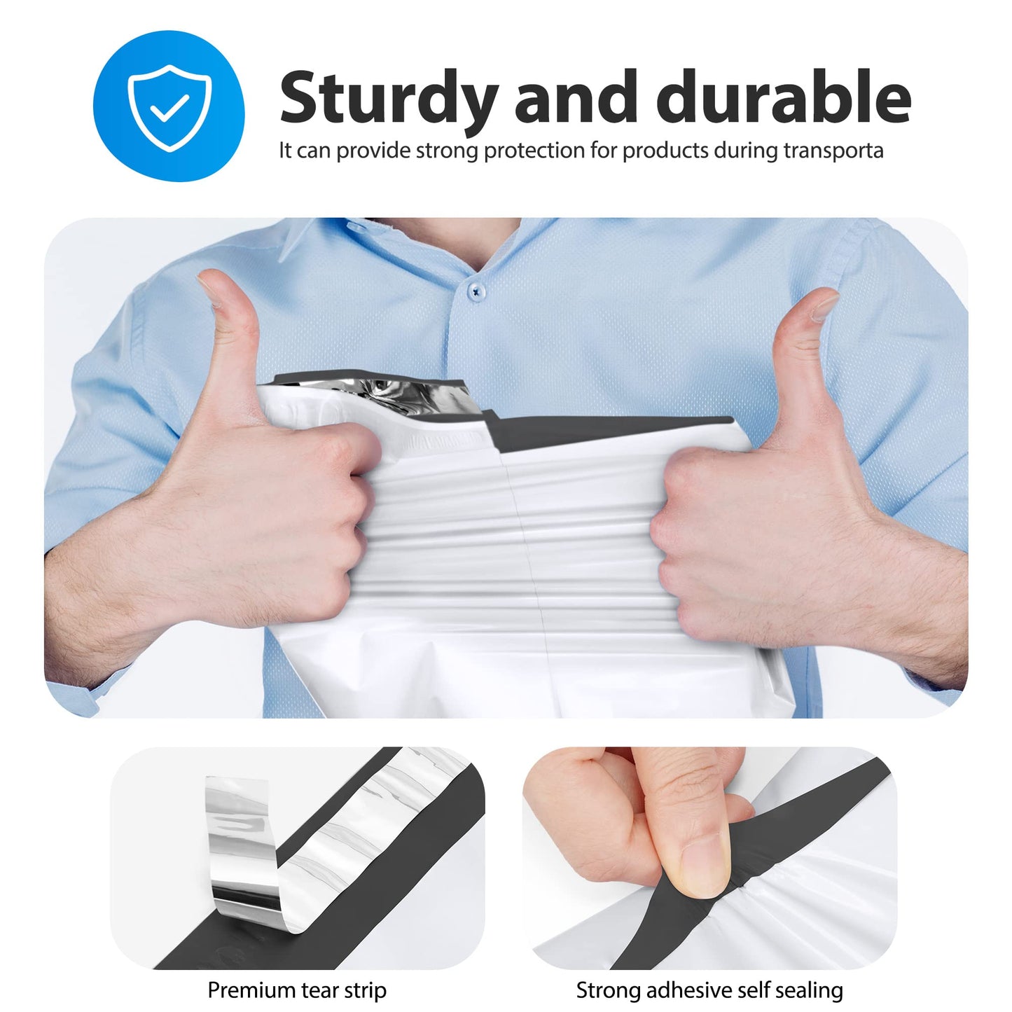 Fuxury Poly Mailers 10x13 Inch 1000 Pack, Bulk Shipping Bags for Clothes, Strong Adhesive Self Seal Water Resistant Mailing Envelopes for Small Business, Boutique & Online Sellers,White