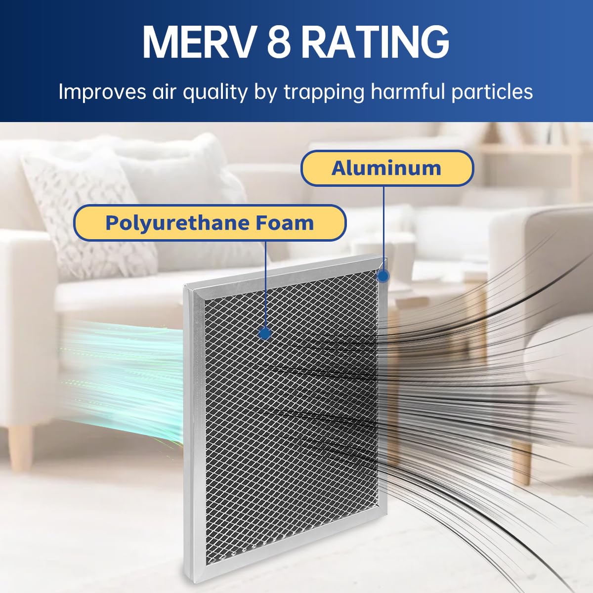 5443 Dehumidifier Filter MERV 8 Washable 10x12x1 Compatible with Whole-House Dehumidifiers Models 1830 1850 1852 and Ventilation Models 8191 8192 Replacement Filter by Aliveair 2 Packs