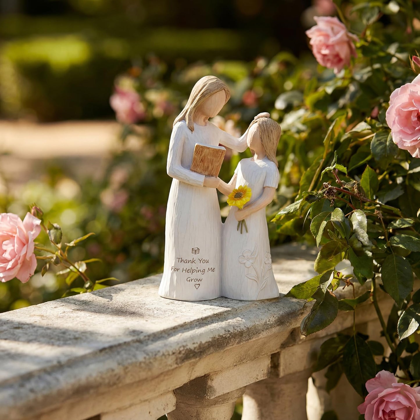 Teacher Gifts for Women, Teacher Appreciation Gifts, Gift for Teachers, Thank You Gifts for Teacher, Solid Resin Sculpture of Teacher and Student Figures, Includes a Greeting Card - 5.71''