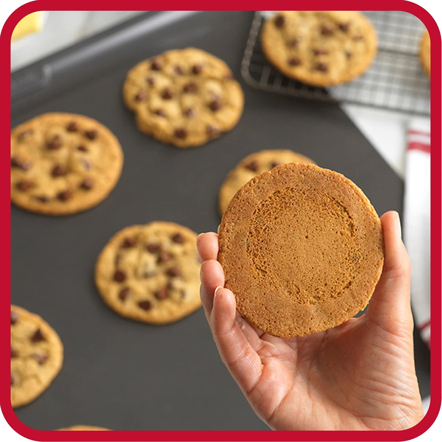 GoodCook AirPerfect Insulated Cookie Sheets Set of 2 Nonstick Carbon Steel Construction Pans for No-Burn Baking with Ergonomic Grip, 16 x 14-Inch, Gray