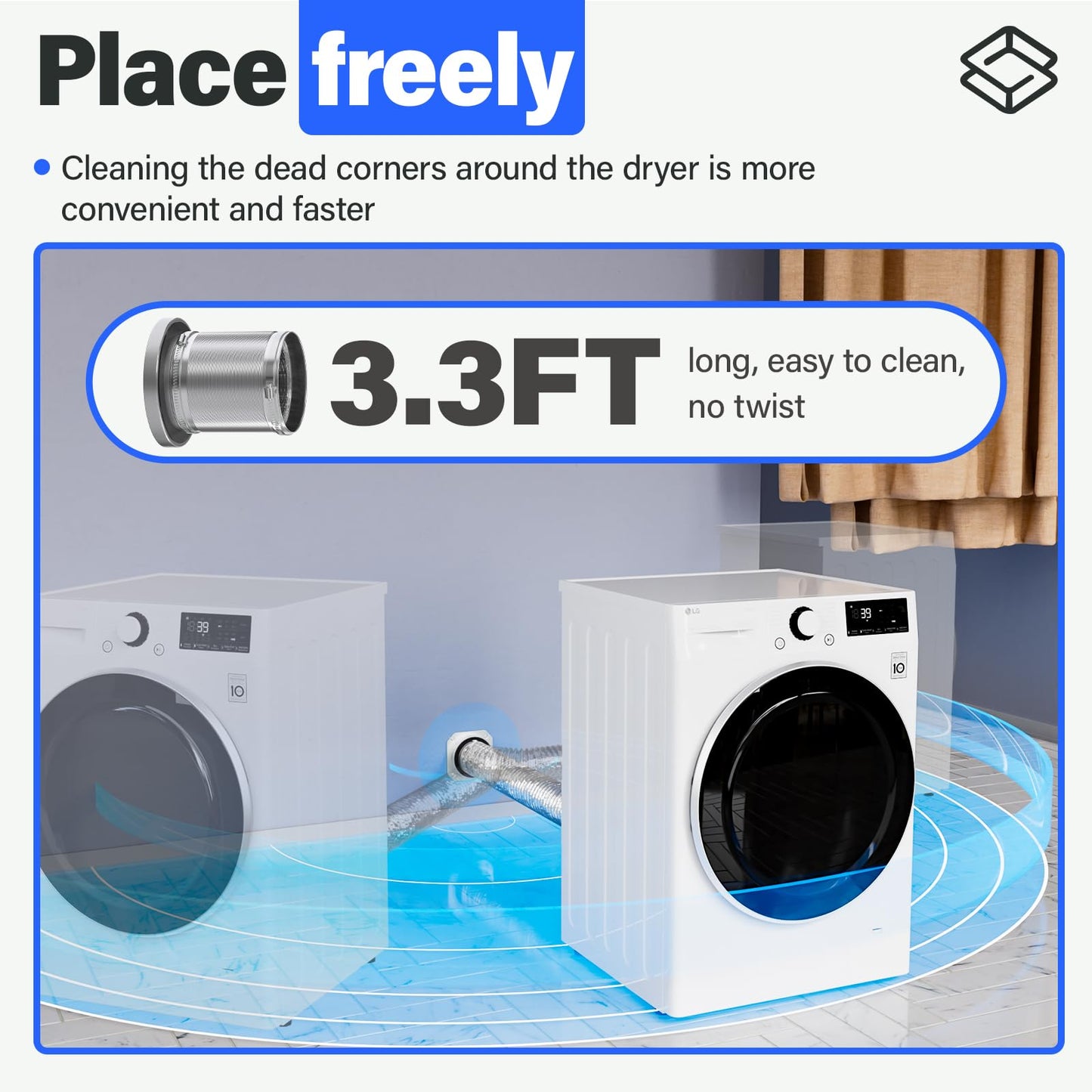 Drfilty Magnetic Dryer Vent MV-180 Connector Kit, 4 Inch for Tight Spaces, Strong Magnetic Seal, Easy Quick Installation, Improves Airflow & Safety, GTD65EBSJ3WS, GTD42EASJ2WW, GTD42GASJ2WW