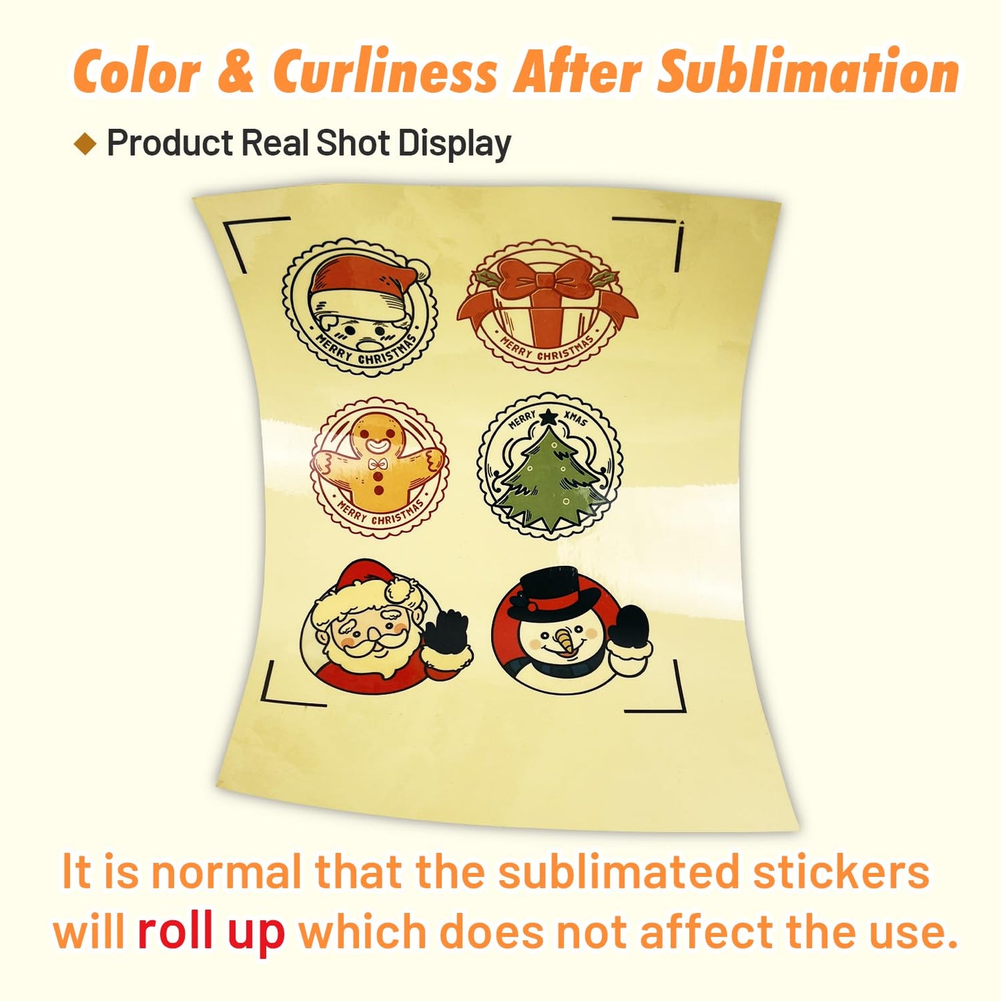 TransOurDream Sublimation Sticker Paper-50 Pcs 100% Glossy Clear Waterproof Heat Transfer Stickers 8.5x11 for Sublimation Inkjet Printer with Sublimation Ink, Decoration for Mugs, Phone Cases, Tumbler