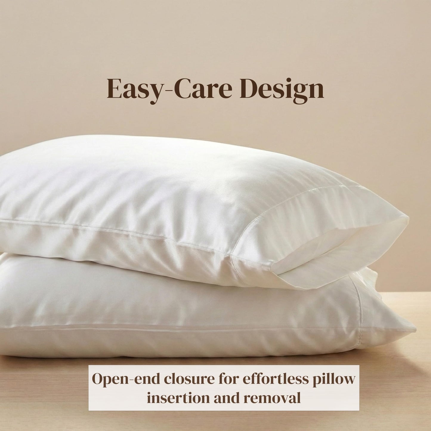 Beckham Hotel Collection Pillowcases King Size Set of 2, Cool Touch Cotton Sateen Fabric, 500TC, Silky Smooth & Soft, Open End, White