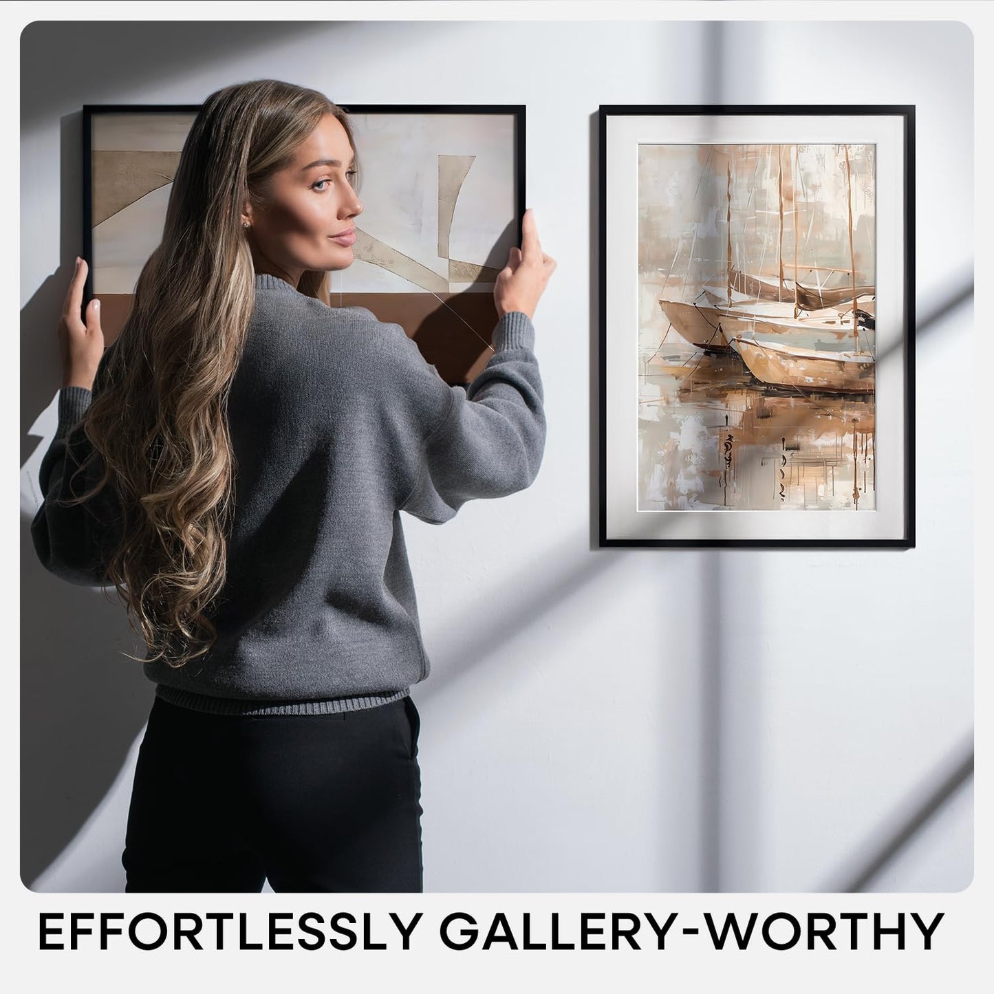 Homeforia Black 11x14 Picture Frame, High End Metal 11x14 Poster Frames with Mat 8x10, 11 x 14 Black Frame Matted to 8 x 10 inch Photo, 11 by 14 Thin Hanging Frames, Tempered Glass, Wall Kit, Set of 1