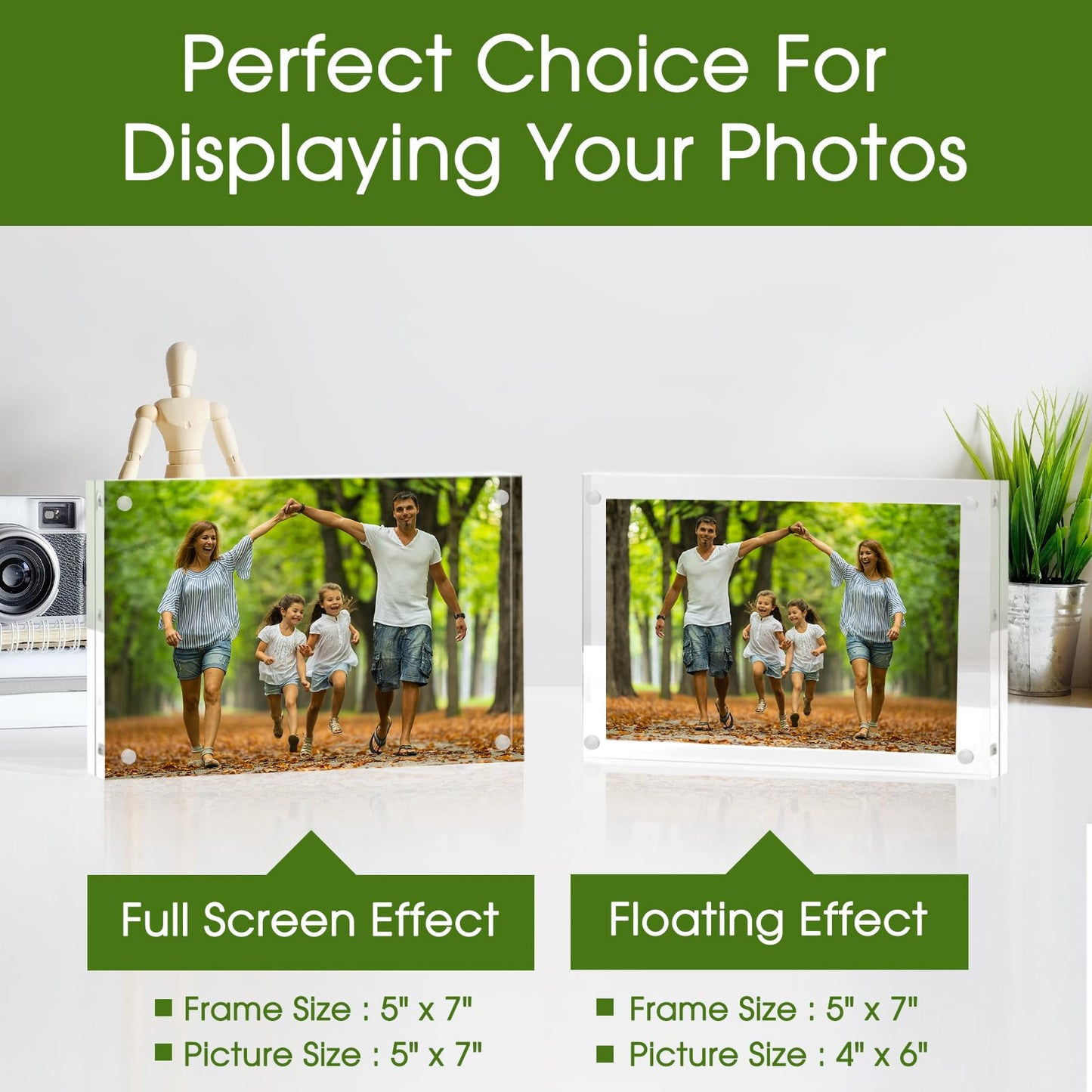 Syntrific 5x7 Acrylic Photo Frame 5Pack Premium Acrylic Photo Frame Magnetic Picture Frames Clear