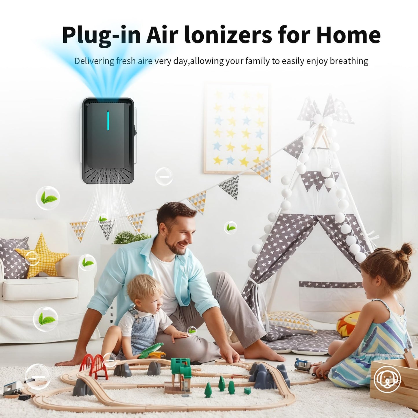 2026 Upgraded Air Ionizers for Dust Mites Plug in Air Purifier with Negative Ion Generator Quiet Odor Eliminator for Home, Bedroom, Office, Kitchen, Pet Odor, Smoke, Dust,6 Pack