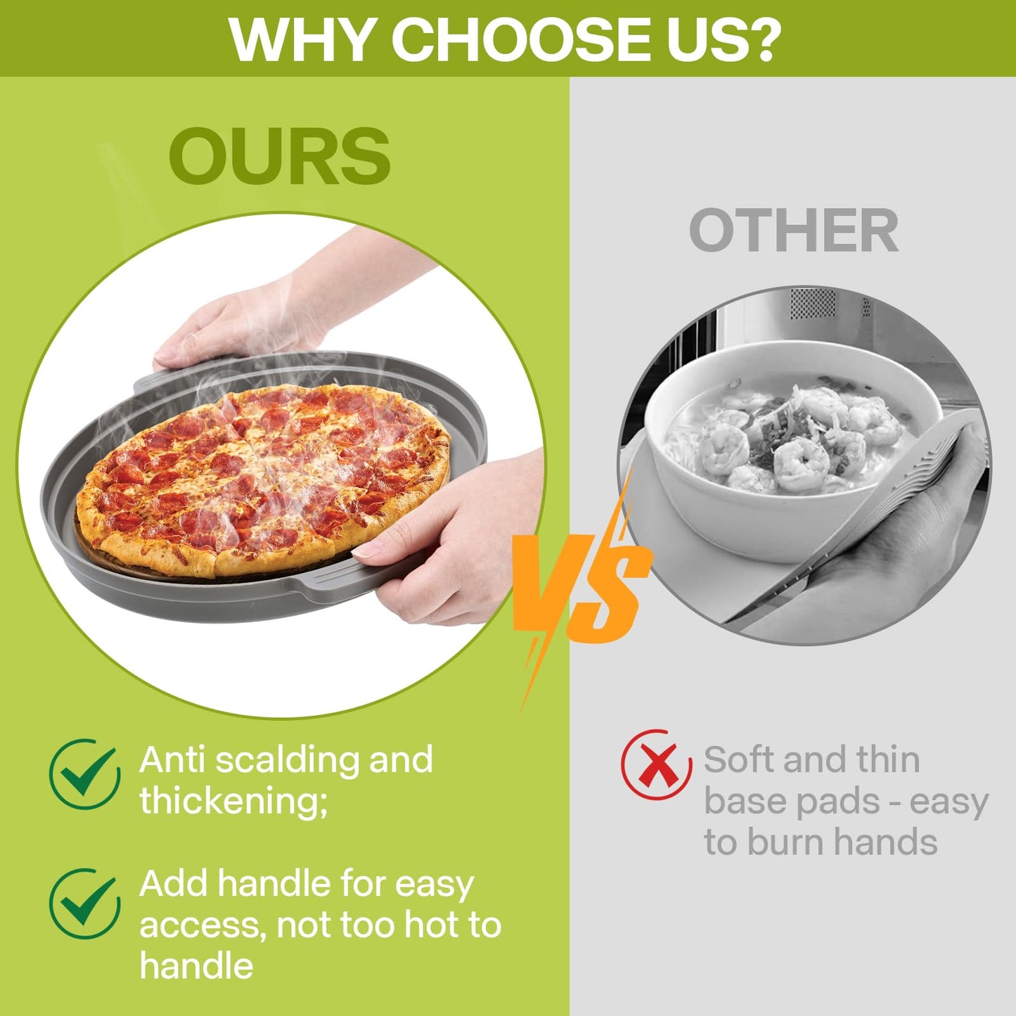 2 Pack Microwave Splatter Cover for Food with Anti-scald Base Plate,Large Plastic & Silicone Vented Avoid Scalding Collapsible Guard Lid,Kitchen Essential Gadgets for Meal Prep-10.7 Inch