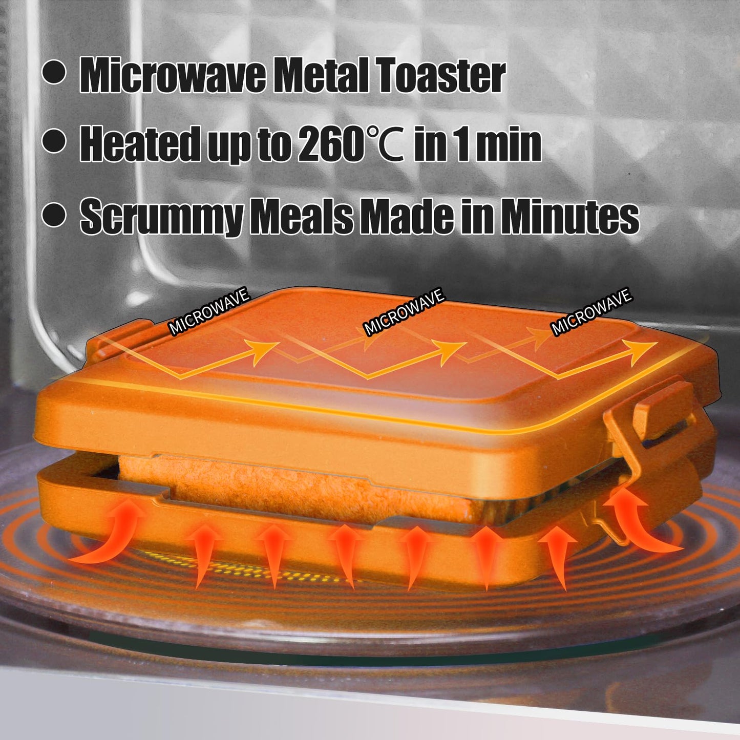 MKYSAIL Microwave Sandwich Maker & Waffle Maker 2-in-1 Set - Full Wrap detachable Silicone waffle sandwich maker for Breakfast/meats,Fast Grilled cheese,Dishwasher Safe,Portable for Home/Travel/Gifts