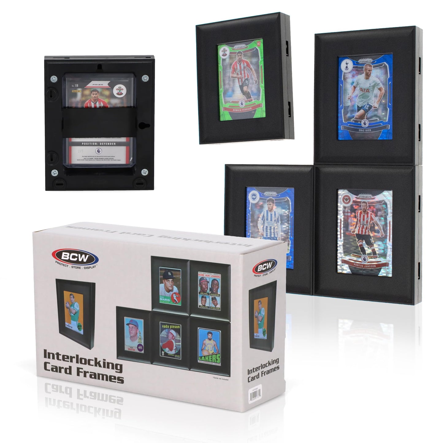 BCW Interlocking Card Frames - Black | Interlocking Frames Ideal for Collectibles, Trading Cards, and Memorabilia | Wall Display Frame (Standard Cards - 6 Pack)