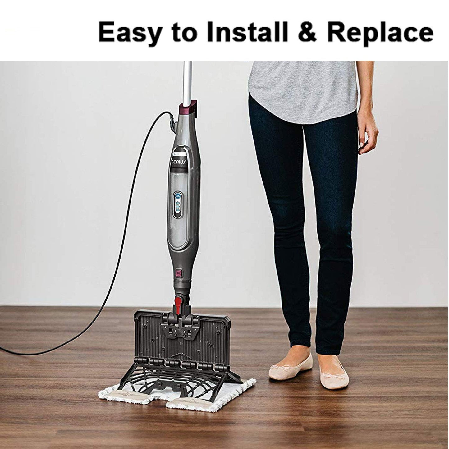 6 Pack Steam Mop Pads Replacement P184WQ for Shark Genius Steam Mop S5003D & Lift-Away Pro Steam Mop S3973 S3973D S3973WM S5001 S5002Q S5003A S5004 S5004W S6001W S6001WM S6002C S6003D S6003W