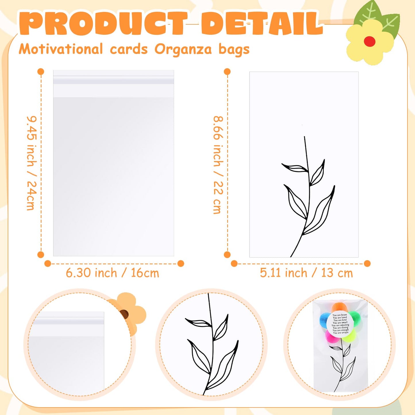 AmazingSpark 24 Sets Petals Flower Highlighters Gifts 5 in 1 Fluorescent Pens with Motivational Cards Gift Bags for Graduation (Brave)