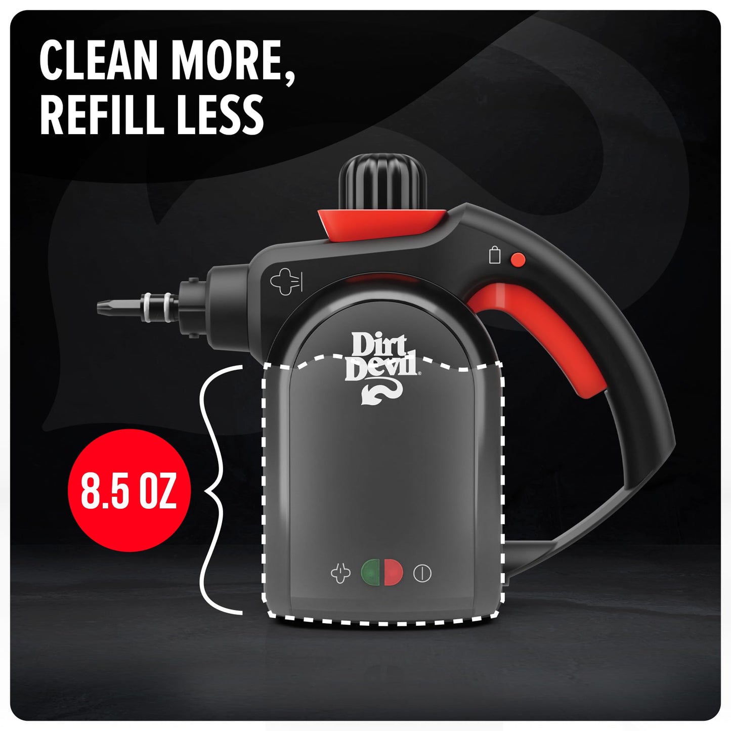 Dirt Devil 7-in-1 Handheld Steamer, Pressurized Steam Cleaner for Home Use, XL Water Tank, Includes Specialized Cleaning Tools, Portable Steam Cleaner for Bathroom, Clothes, Furniture and More