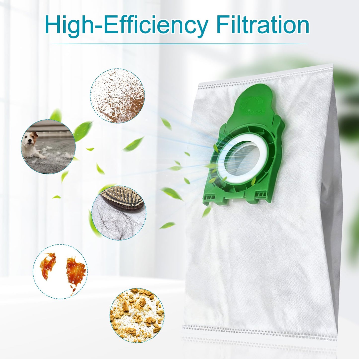 16-Pack 8300ER Vacuum Bags | Compatible with SEBO Airbelt E Series (E1, E2,E3) Canister Vacuums,4-Layer Ultra Filterbox,#8300AM Filter Bags