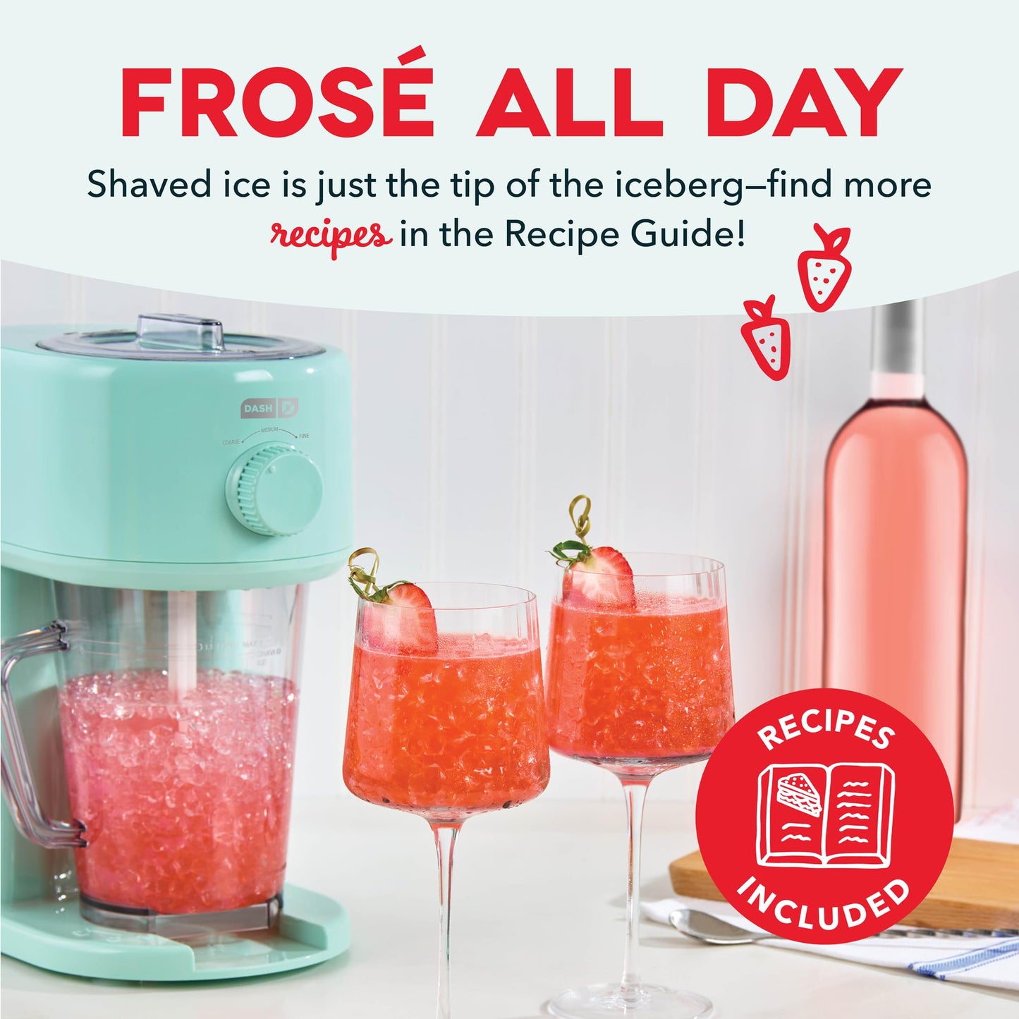 Dash Deluxe Shaved Ice & Slushy Maker - Easy-to-Use Slushy & Snow Cone Maker - Includes Serving Pitcher & Recipe Guide for Homemade Treats - Aqua