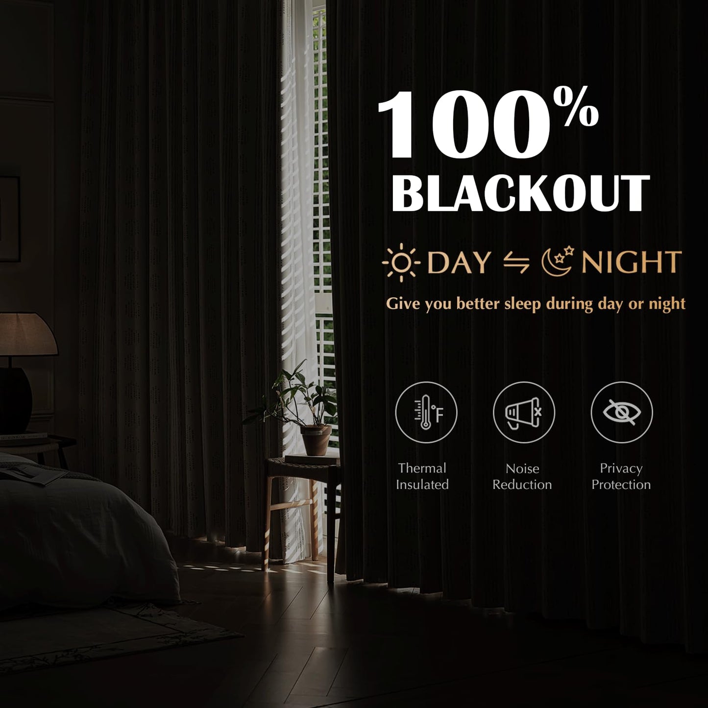 ugoutry 100% Boho Blackout Curtains 84 Inches Long for Bedroom, Blue on Beige Patterned Bohemian Curtains for Living Room, Geometric Striped Thermal Insulated Window Drapes Gromment Top 2 Panels