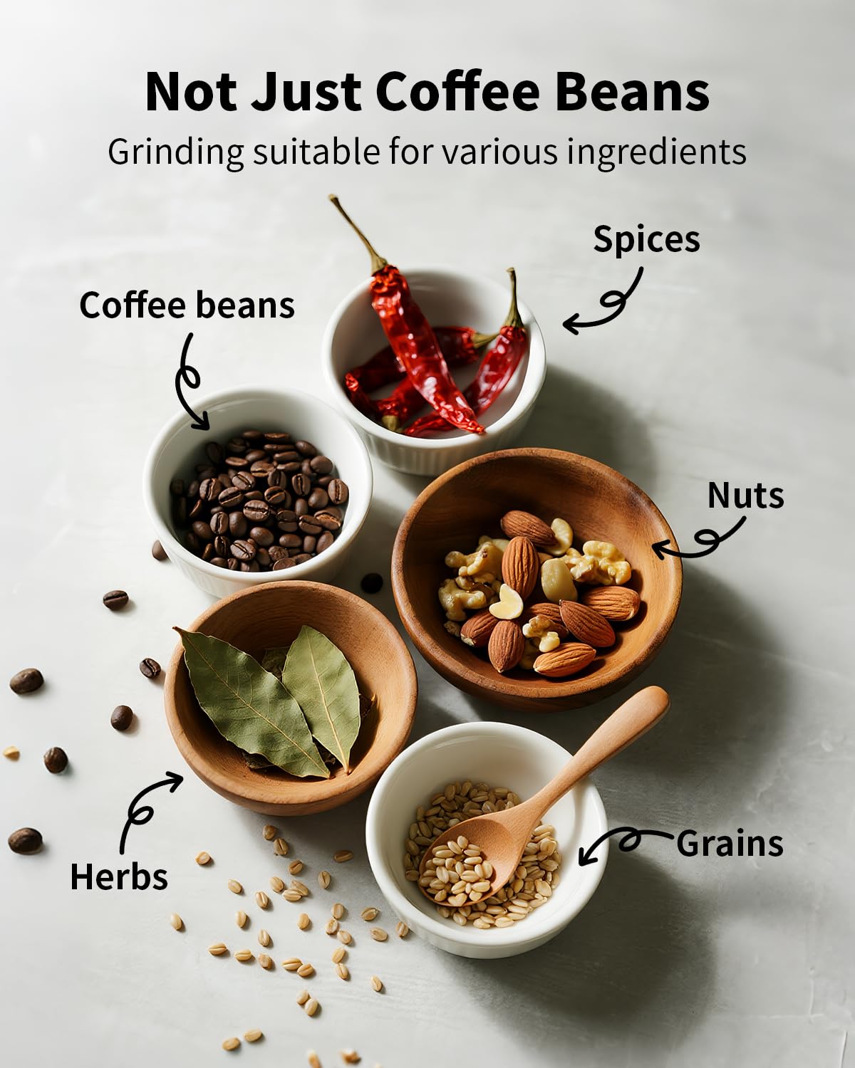 SHARDOR Electric Coffee Grinder, 70g Large Capacity Spice Grinder with Visual Timing Knob for Precise Grind, Quiet Coffee Bean Grinder for Espresso, French Press, Herbs and Grains, Black