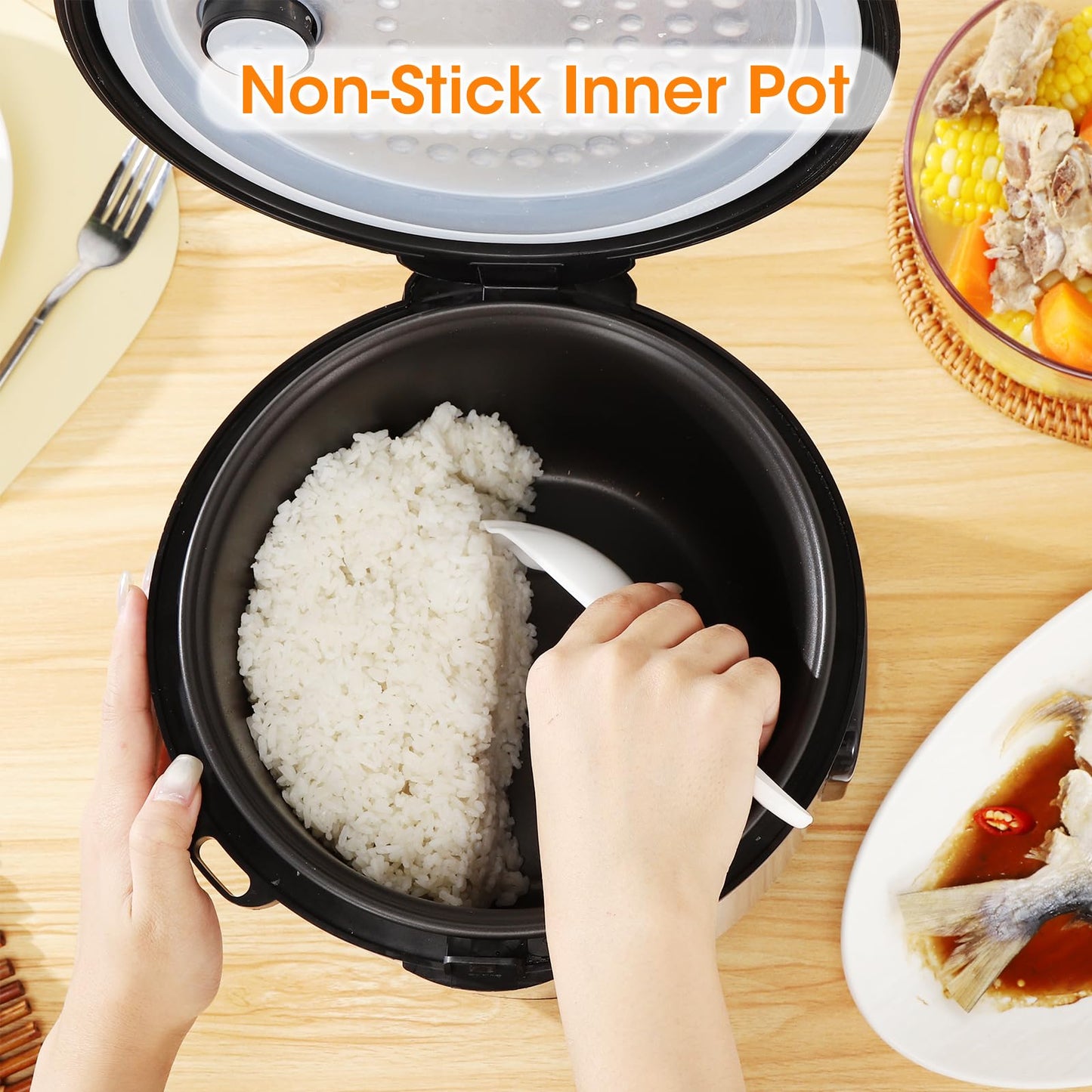 Oshenic Rice Cooker & Steamer Simple 6 Cup(Uncooked)/12 Cup (Cooked)With Steaming Basket,Compact Electric Rice Cooker Non-Stick Inner Pot For Soups,Stews,Grains&Oatmeal,One Touch & Keep Warm Function