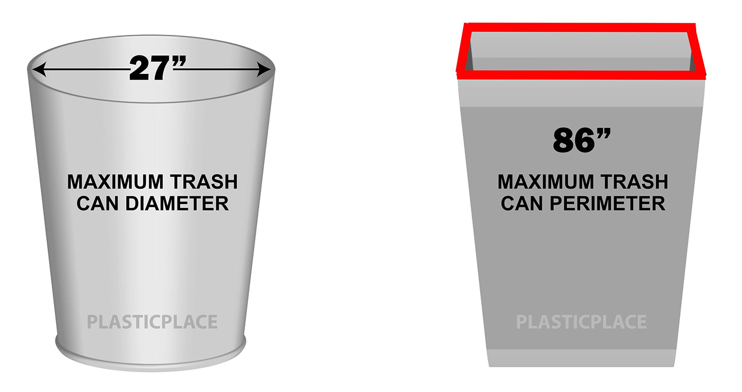 Plasticplace 56 Gallon Trash Bags - Clear High Density Garbage Bags - Heavy Duty, Scent-Free, Large Trash Can Liners for Kitchen, Commercial, & Garden Use 16 Microns, Leak-Proof, 43" x 48" (150 Count)