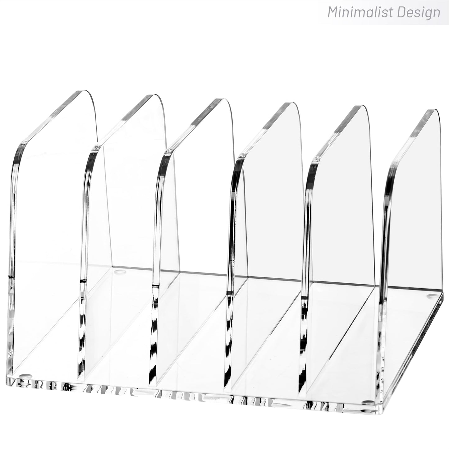YUXUN Clear Acrylic Desktop File Sorter Organizer,Upright File Organizer, 5-Section Bookshelf for Home Office & Classroom