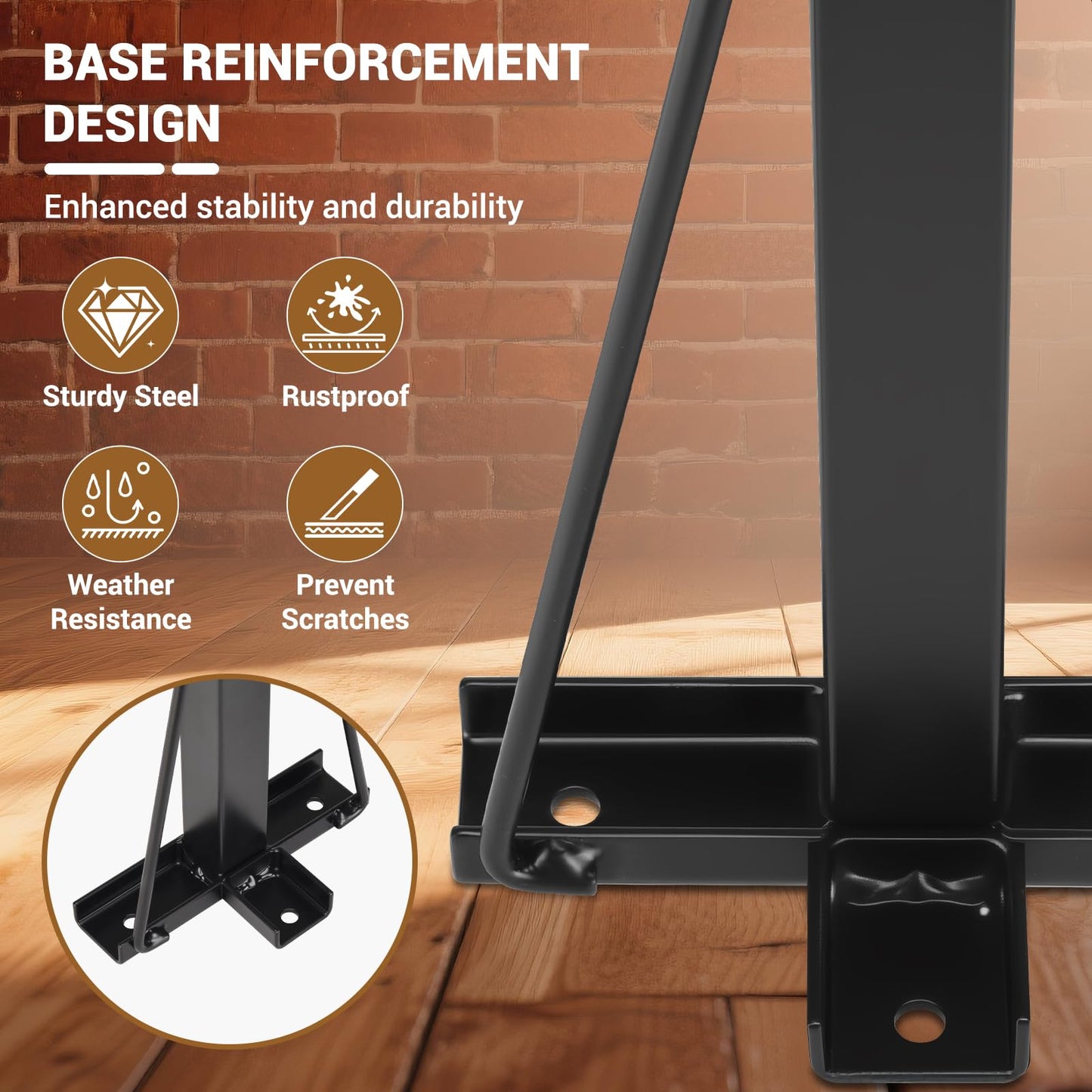 AugFir Upgraded Utility Trailer Accessories Trailer Tool Rack with 8 Tool Holes, Heavy-Duty Landscape Accessories Reinforced Base Shovel Holder Handle Tool Rack for Truck
