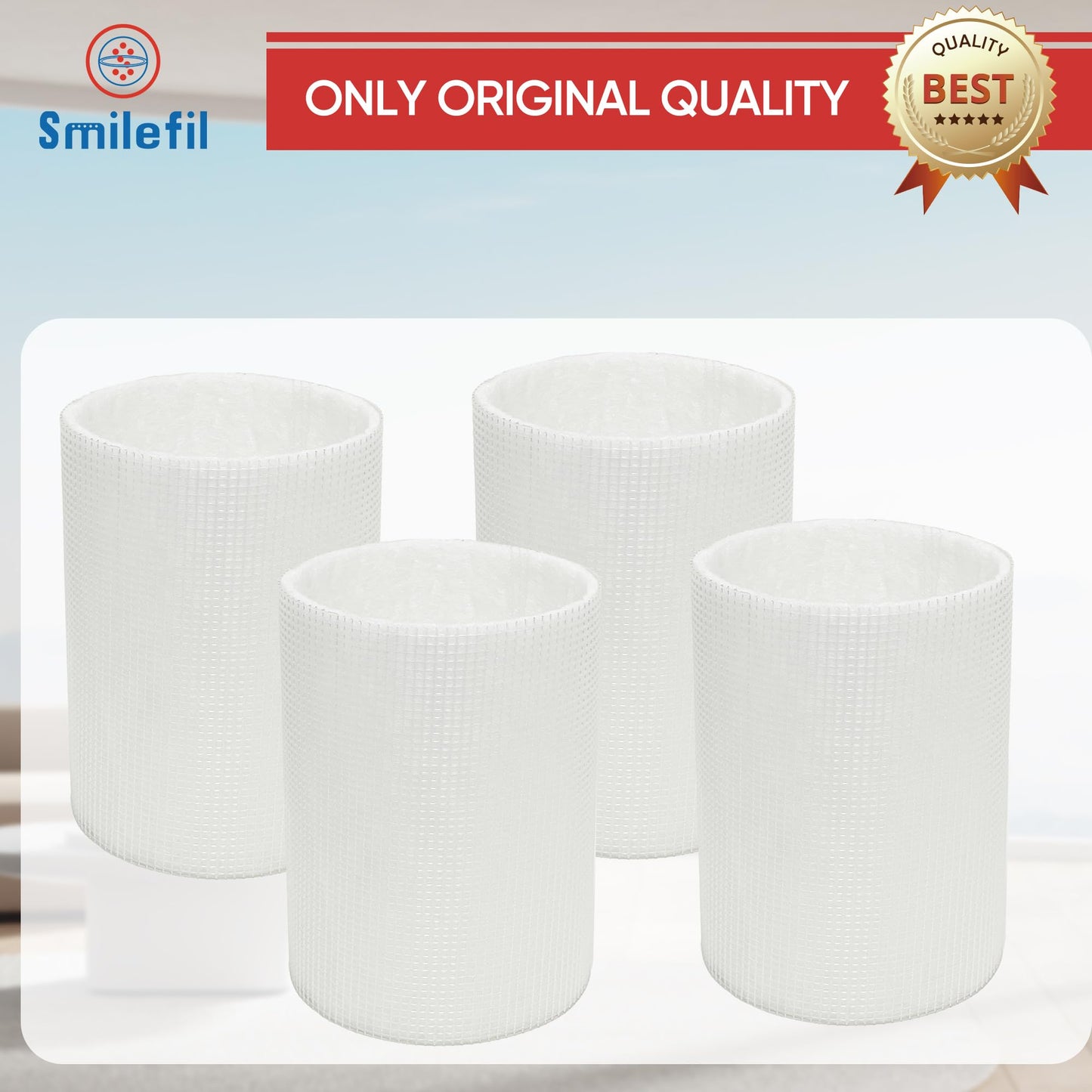 Smilefil 4 Pack Premium Replacement Post Filter Sleeve Compatible with IQAir GC MultiGas Series Air Purifiers