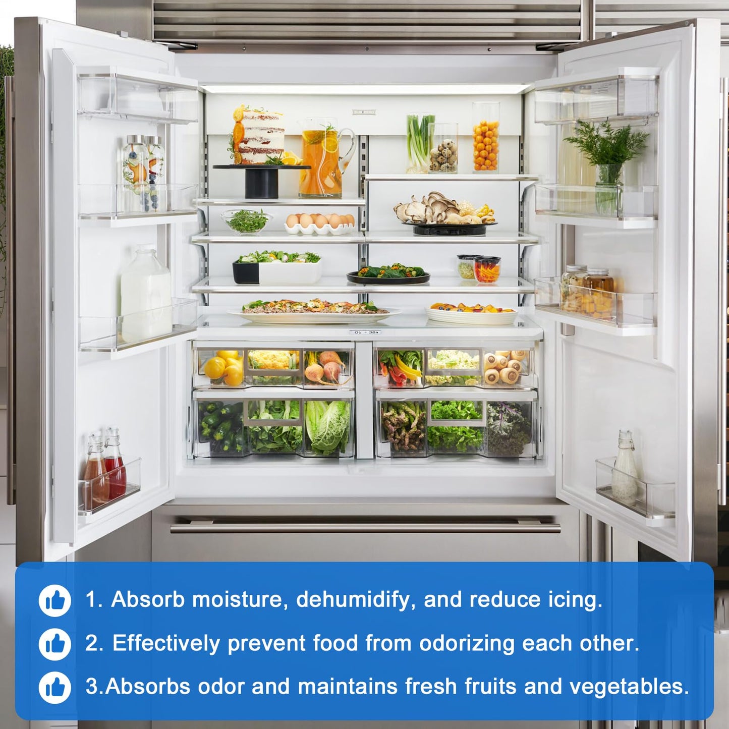 FBULWSEC 2 Pack Refrigerator Air Purification Cartridge Replacement for Sub-Zero Refrigerators