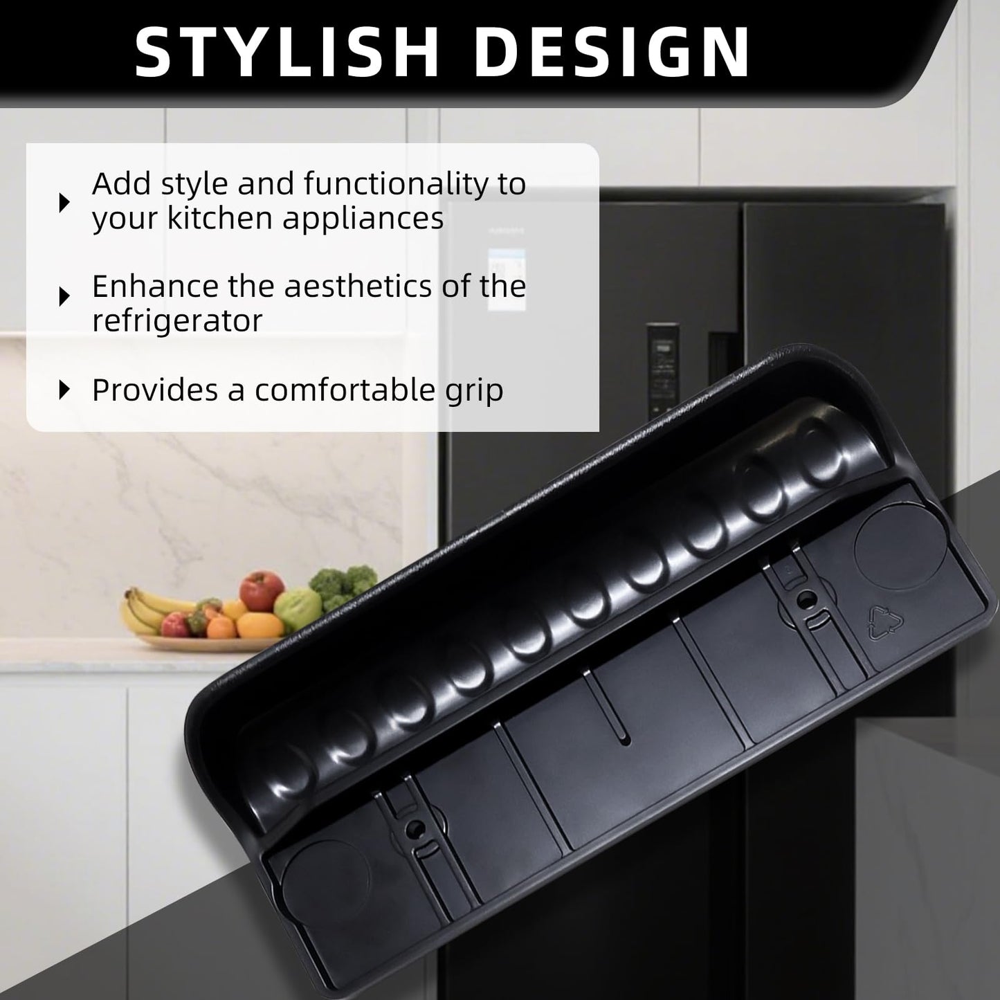 WP67005125 67005125 Refrigerator Freezer Door Handle Fits for Whirlpool Amana Door Handle Refrigerator 1071234 12285403 12285403 (Black 1PC)