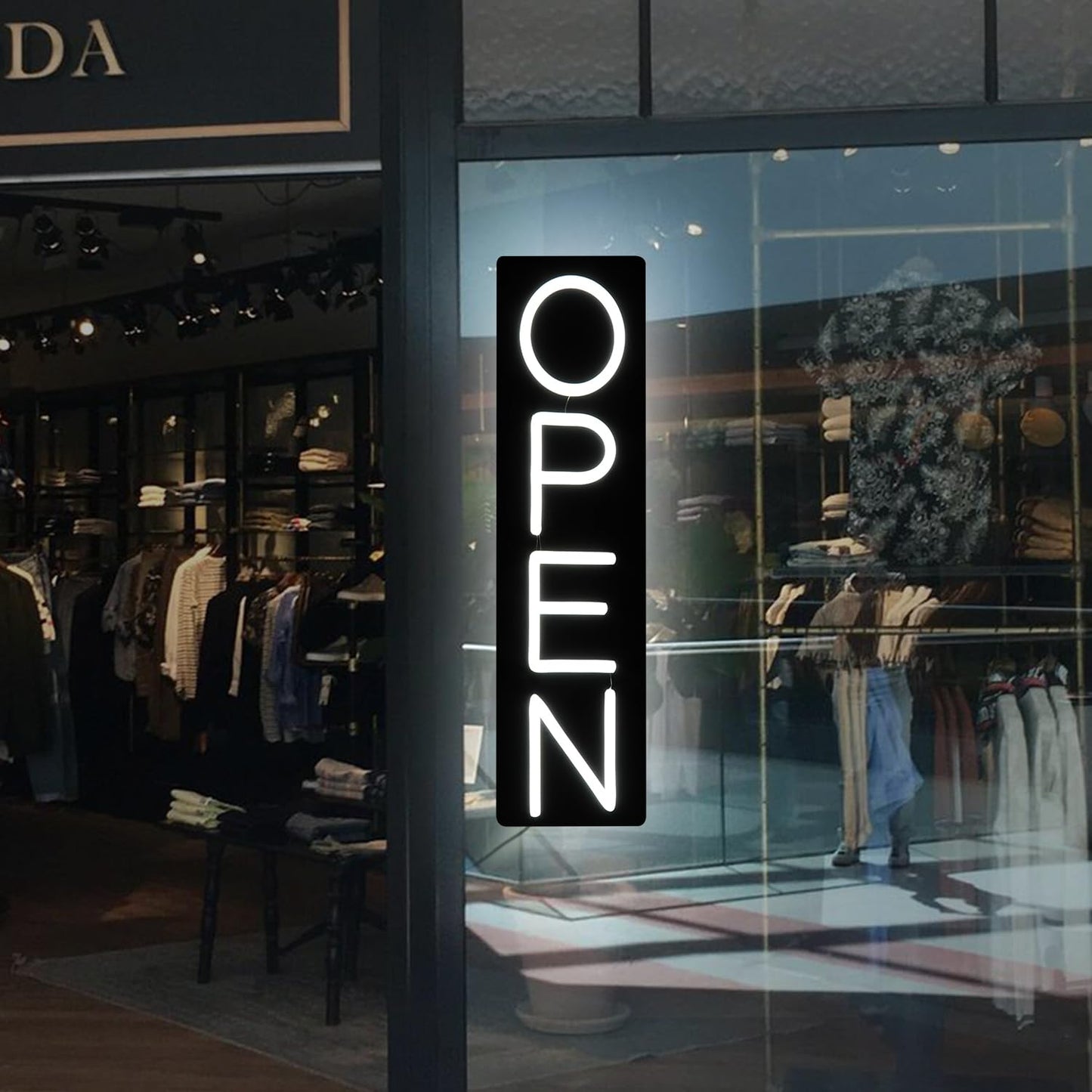 Open Signs for Business 12V/2A Ultra Bright LED Neon Open Sign 16 Inch Lighted Open Sign Electric Light Up Open Sign for Business Storefront Window Glass Door Retail Shop Store Bar Salon Restaurant,Vertical White