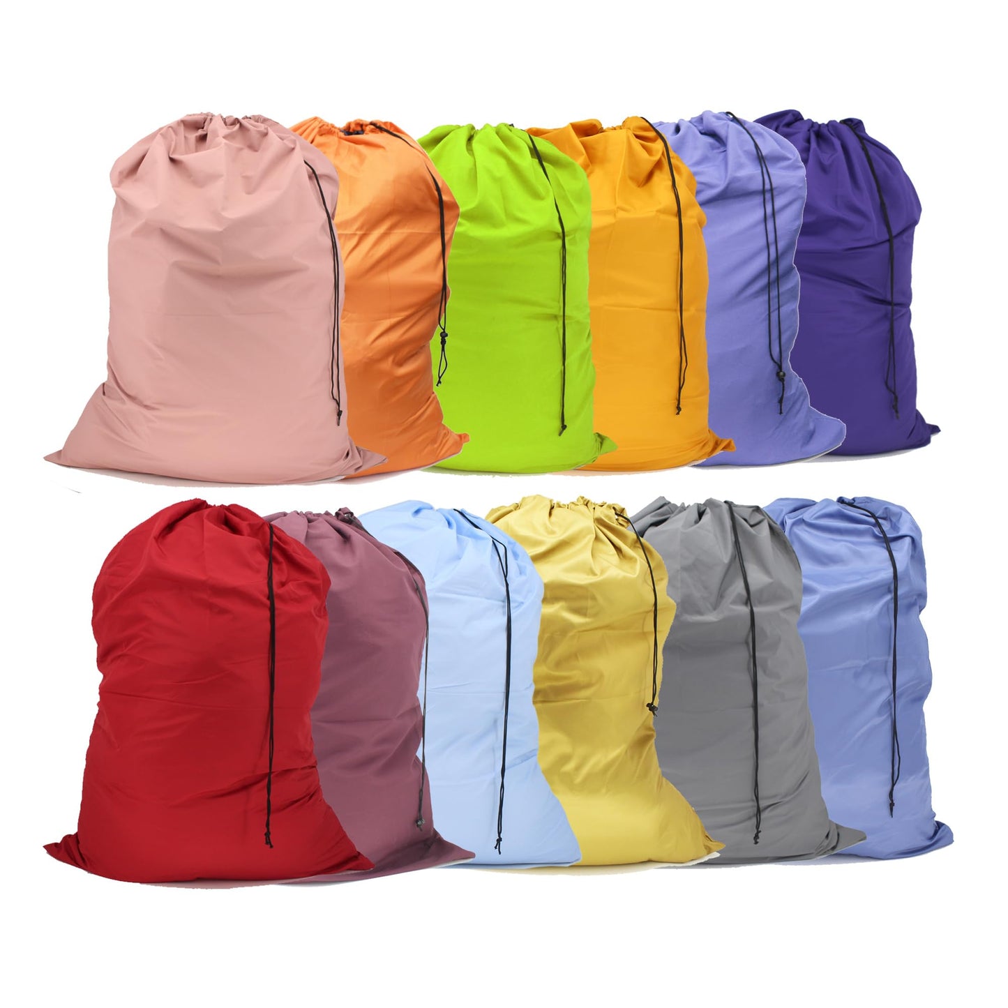 Extra Large Laundry Bag Travel Laundry Bags with Drawstring Closure Fit a Laundry Basket or Hamper for college dorm and apartment dwellers Machine Washable 30"x40" (Mixed Color 12 Pack)