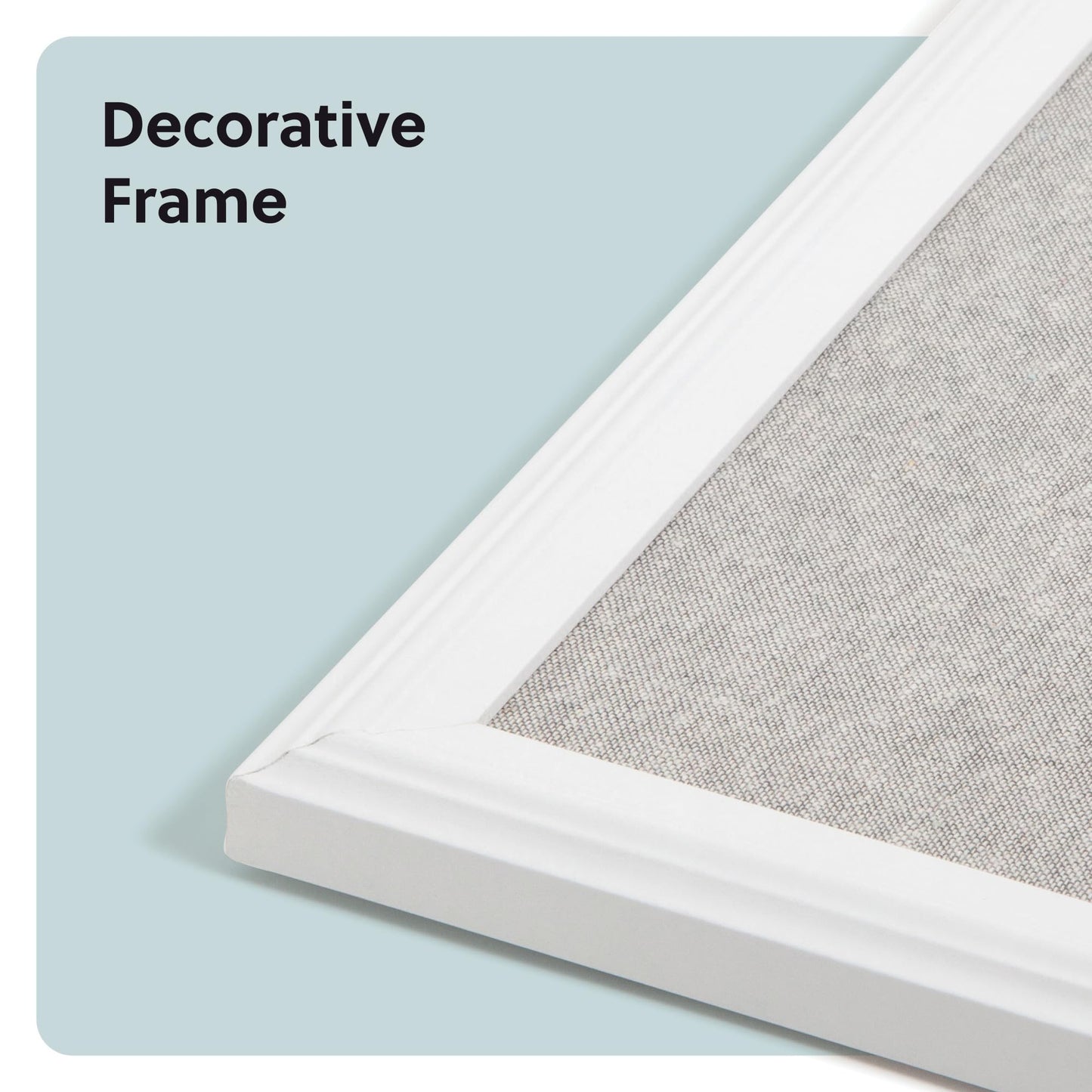 U Brands Farmhouse Large Bulletin Board 20 x 30 Inch Linen Fabric Pin Board, White Wood Style Frame, Wall Message Center & Vision Board for Farmhouse Decor, Home Office, Classroom, Includes Push Pins