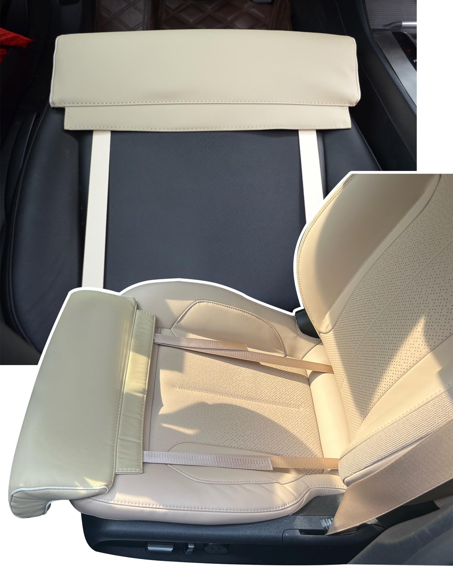 Pianotlbosx Car Leg Extender Leg Support for Driving, Car Front Seat Thigh Extender Support Cushions, Adjustable Length/Height/Angle Leg Rest Pillow for Cars Office (Black)