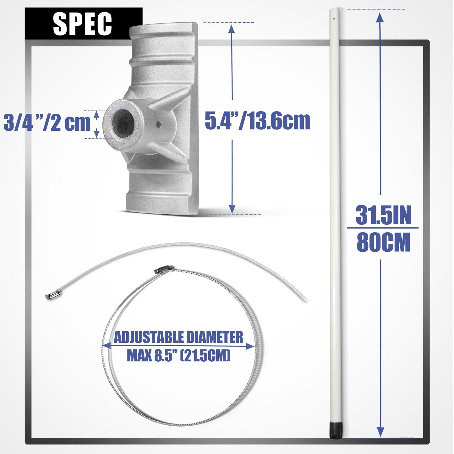 Anley Street Light Pole Banner Mounting Bracket Kit for 30" Wide Banners - Outdoor Weather Proof Support - Quick Installation Perfect for Promoting Events, Business, Advertisement