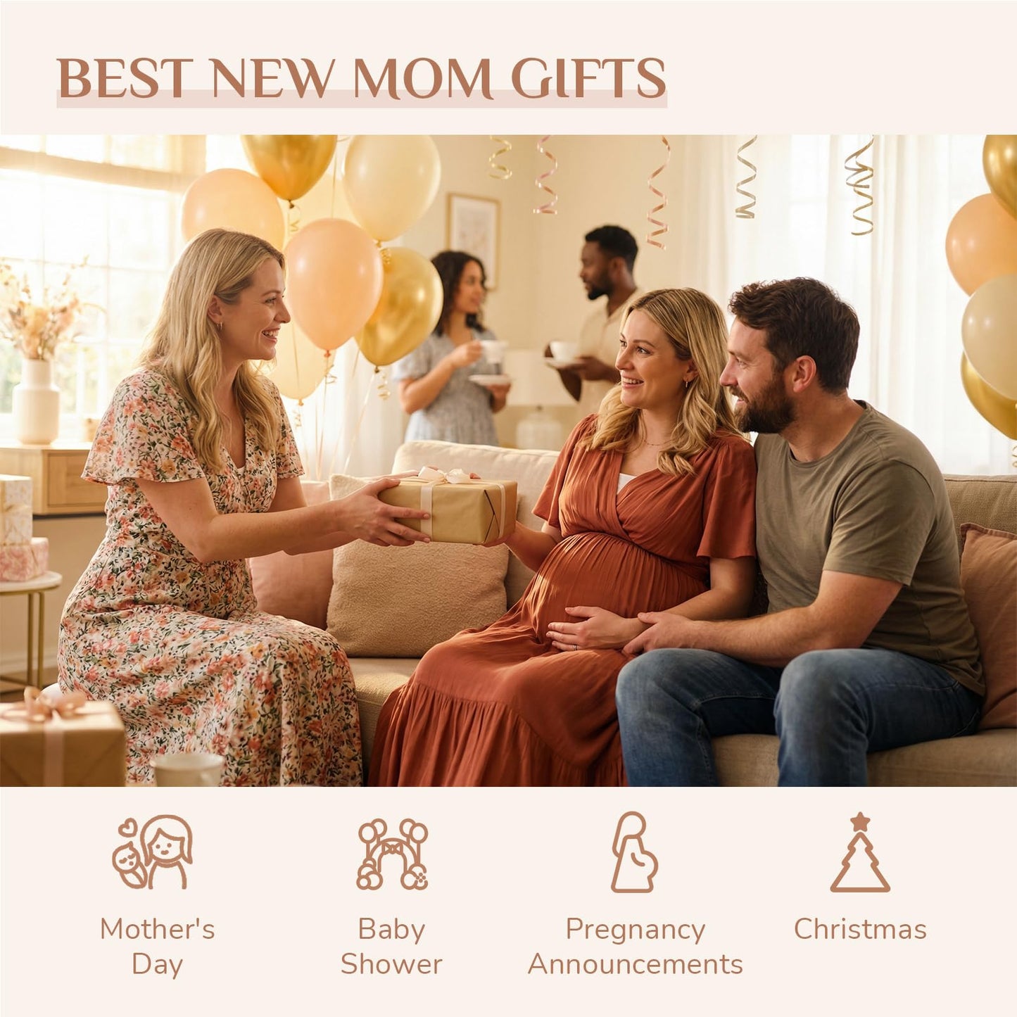 Storieme New Mom Gifts for Women: First Time Parents Gift for Couples - Pregnancy Gifts for Expecting Mother After Birth - Hand-Finished Mommy Dad to Be Figurine for Mothers Day