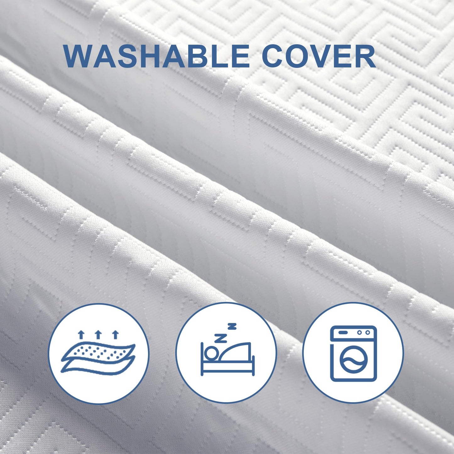 Eiayeebil 2 Inch Memory Foam Mattress Topper Twin, Memory Foam Pad with Removable & Washable Cover, Bed Topper for Back Pain, Non-Slip Ventilated Design, Twin Size