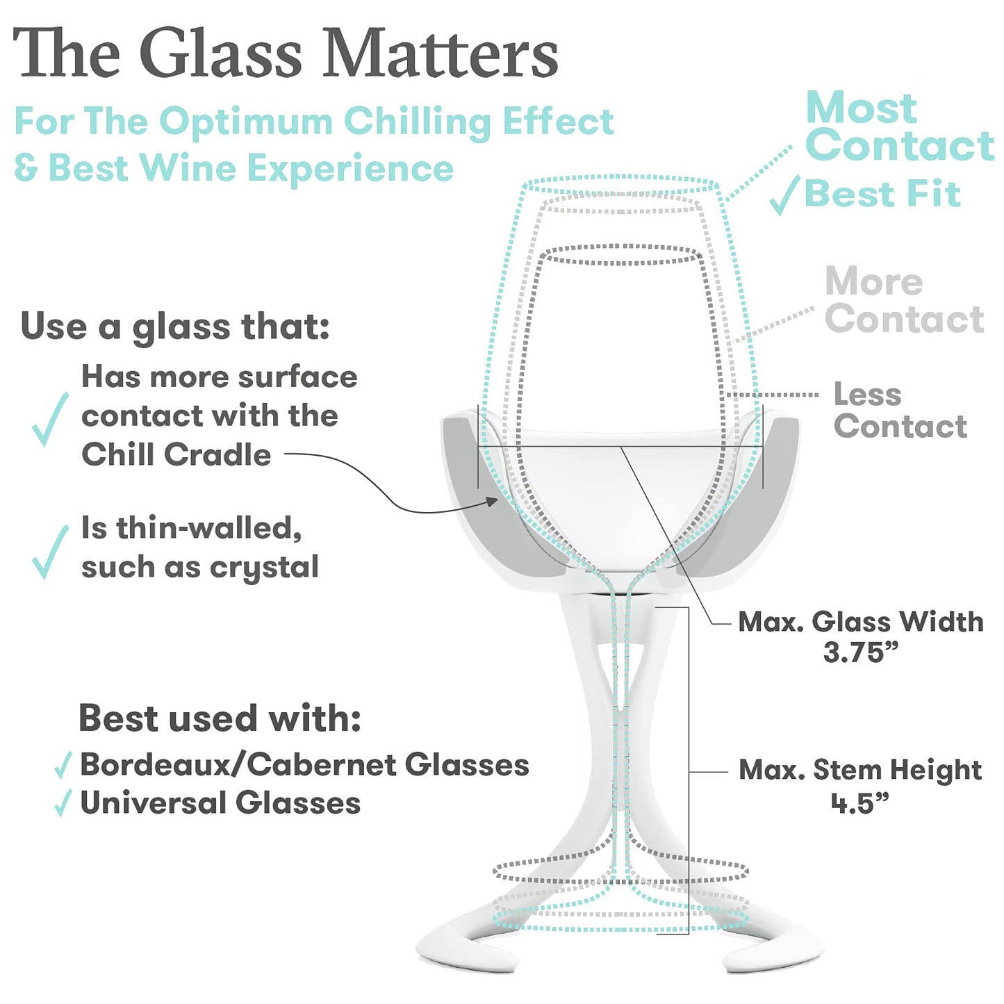 VoChill Stemmed Wine Glass Chiller | Made in USA | Radically cool wine tool – keeps wine perfectly chilled in your glass | Refreezable Chill Cradle actively chills (Blush, Single VoChill)