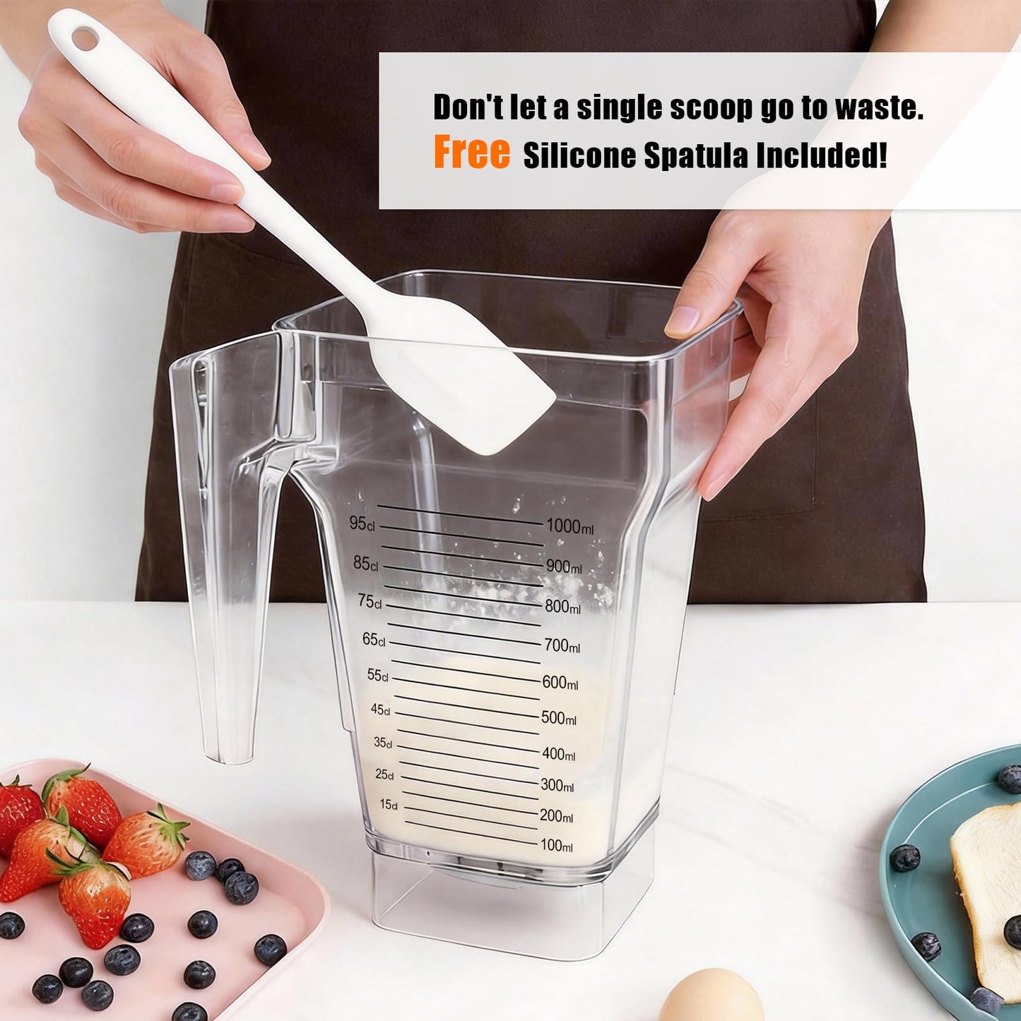 75 oz Blender Jar for Blendtec Four-sided Blender Pitcher Replacement Fits for Blendtec Blenders All Models - 32 oz Blending Capacity | Single Stainless Blade