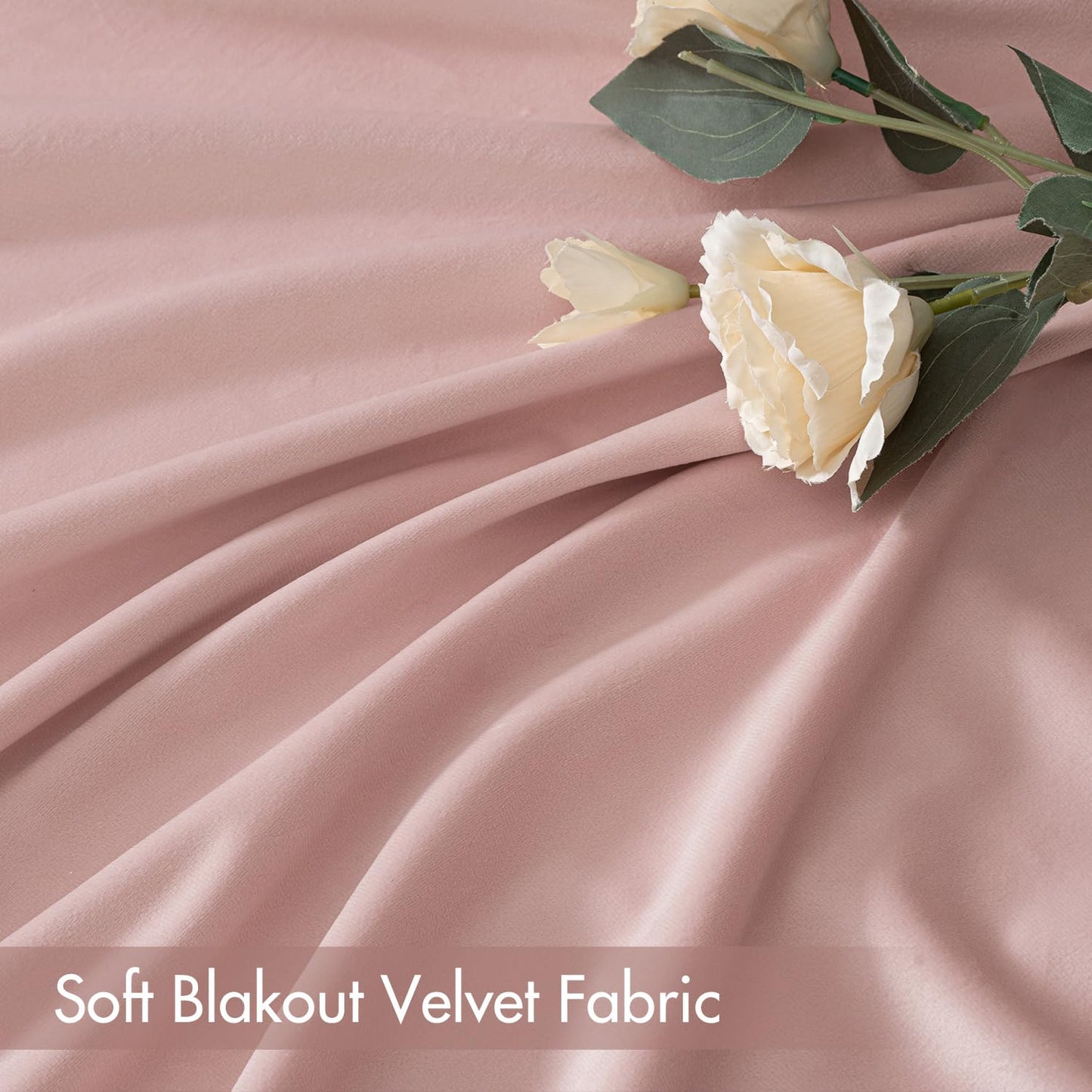 MIULEE Baby Pink Velvet Curtains Thermal Insulated Blackout Curtain Drapes for Bedroom Living Room Darkening 84 Inches Long Curtains Panels Rod Pocket Set of 2