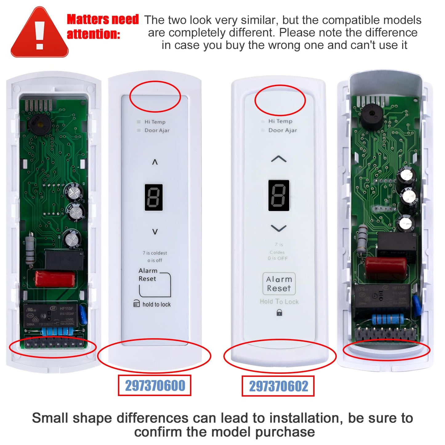 IURILA 297370602 Freezers Electrical Control for Frigidaire/Electrolux Refrigerator Control-Electric 297366102 / AP5306797