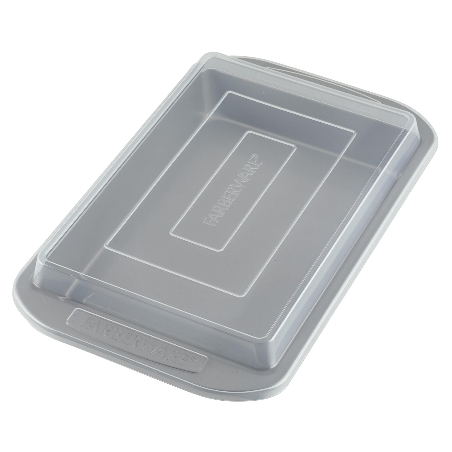Farberware Nonstick Bakeware Rectangular Cake Pan with Lid, Cake Pans For Baking, 9-Inch x 13-Inch, Gray